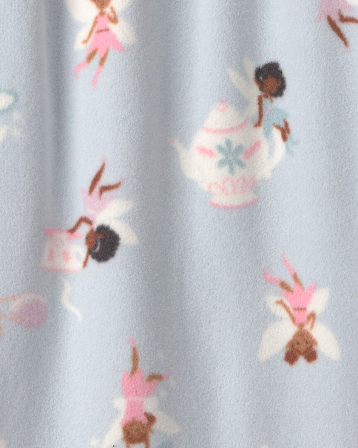 Girls Fairies Fleece Loose Fit Night Gown - Blue - Image 2