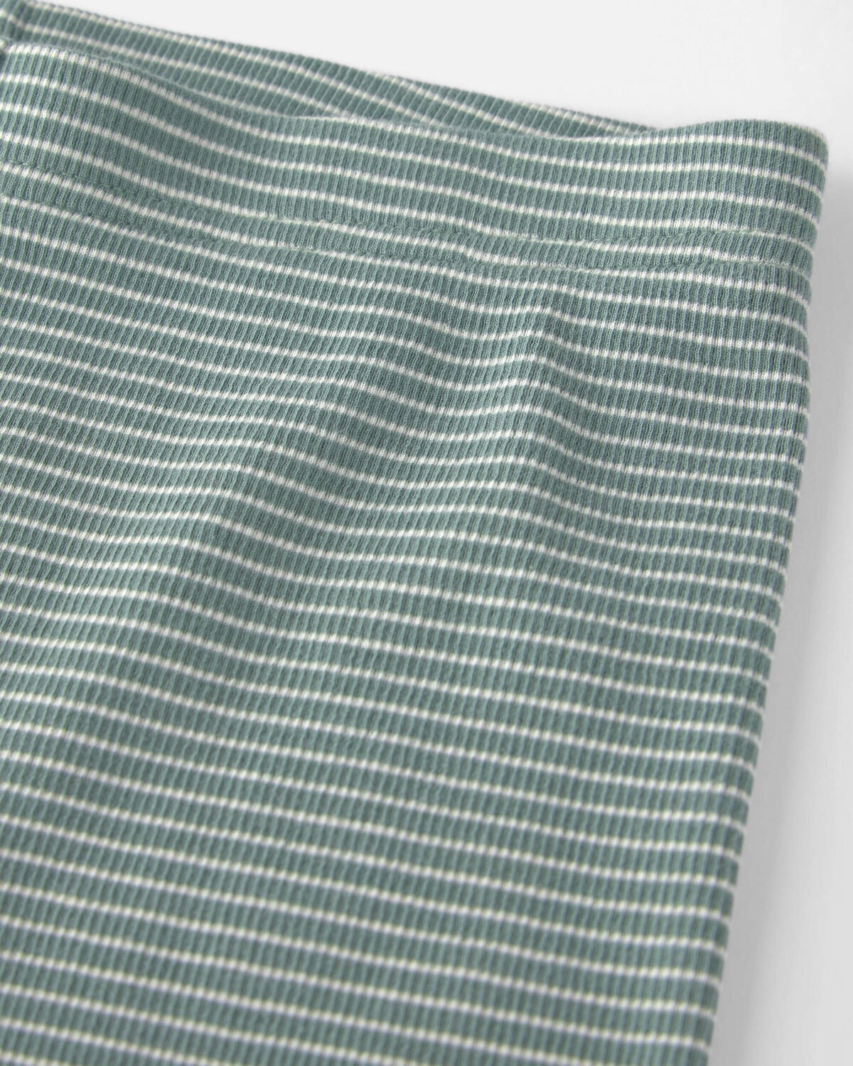 Kids 2-Piece Organic Cotton Ribbed Pajamas in Stripes - Image 2