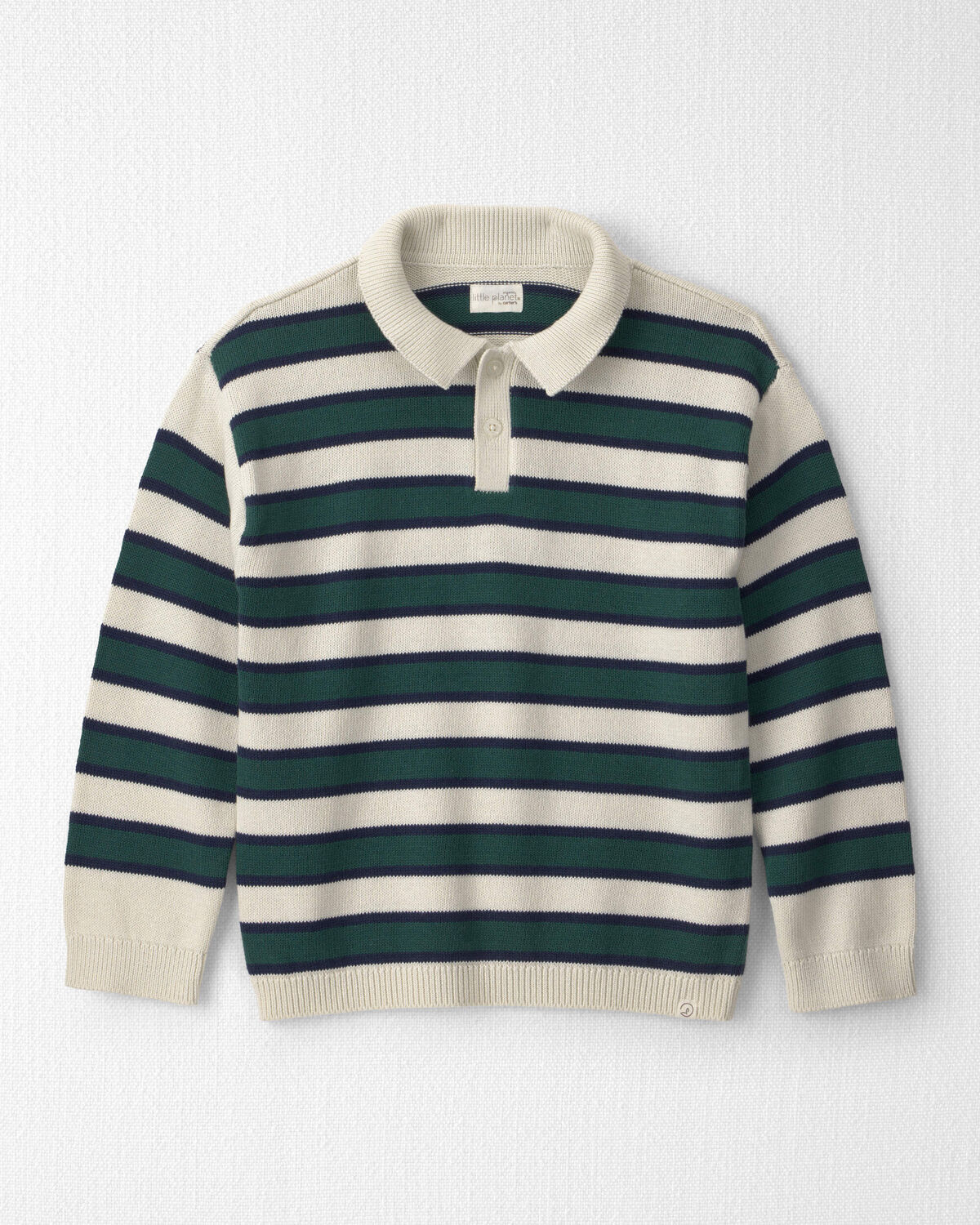 Boys Organic Cotton Sweater Knit Polo in Stripes
