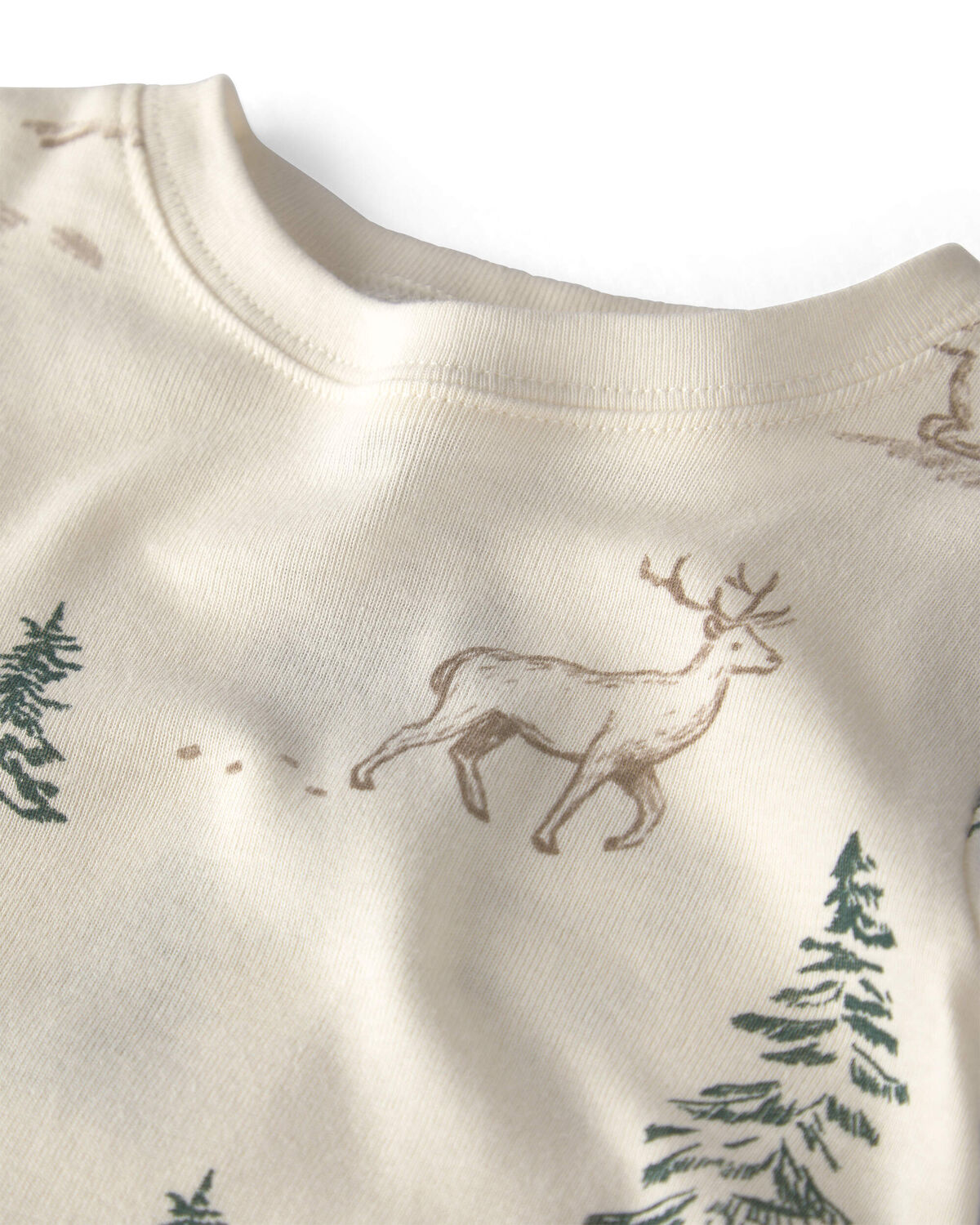 Kids 2-Piece Organic Cotton Pajamas in Reindeer Forest - Image 2