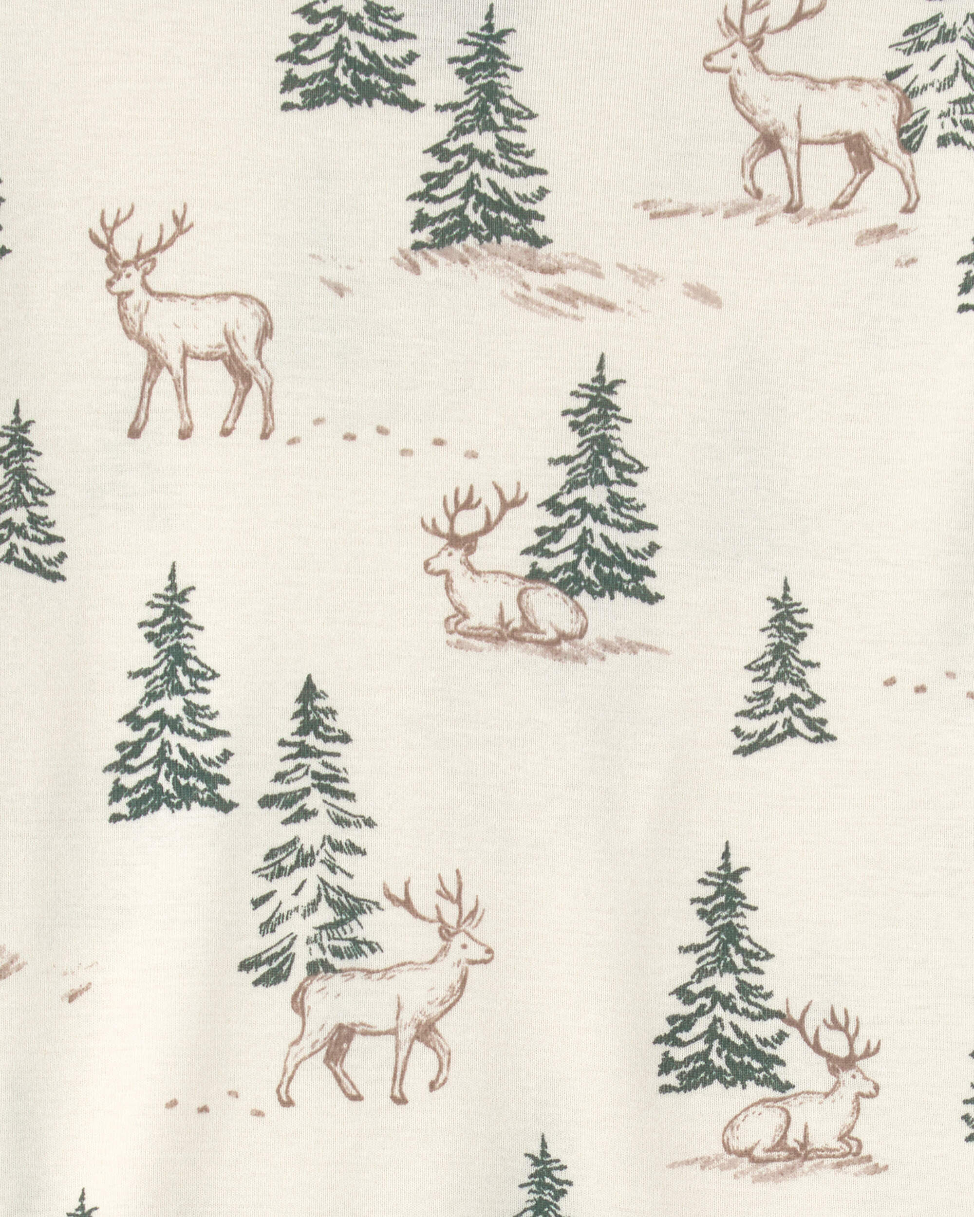 Kids 2-Piece Organic Cotton Pajamas in Reindeer Forest - Image 4