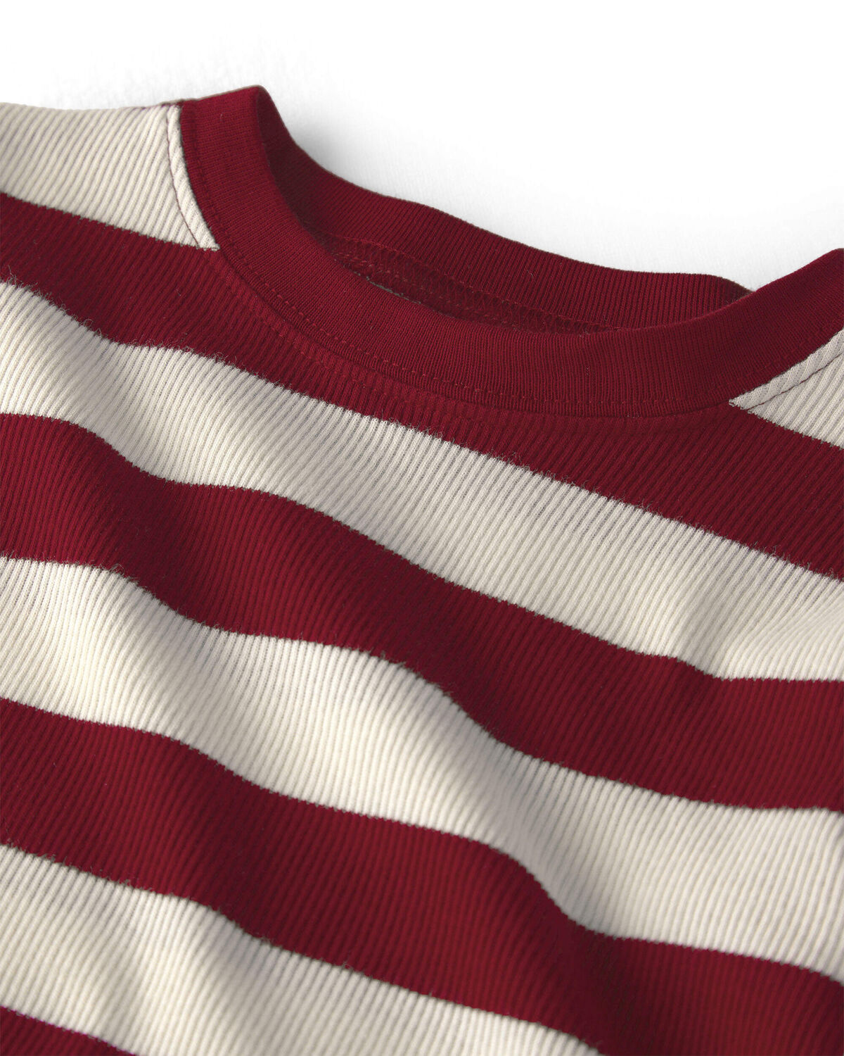 Kids 2-Piece Organic Cotton Ribbed Pajamas in Stripes - Image 2