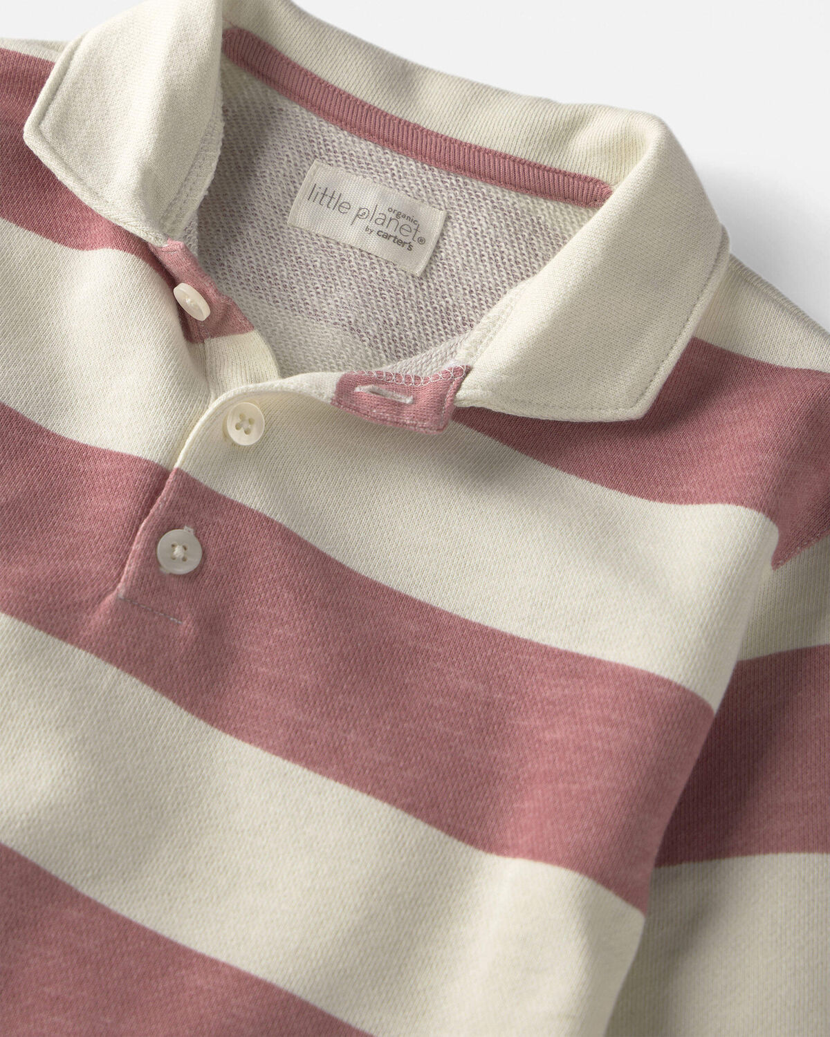 Girls Organic Cotton French Terry Rugby Polo - Image 2