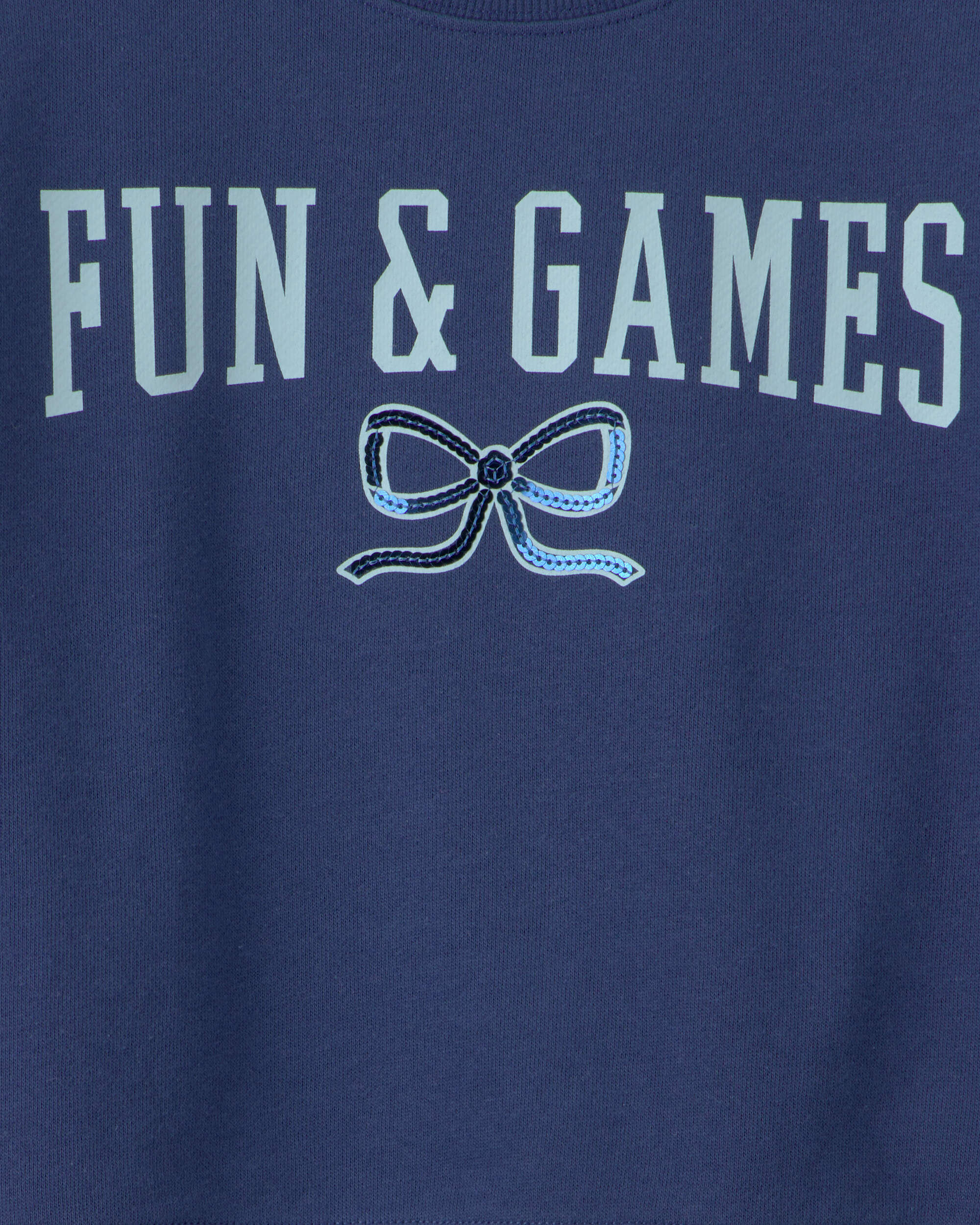 Girls 'Go Team' Varsity French Terry Top - Cream - Image 5