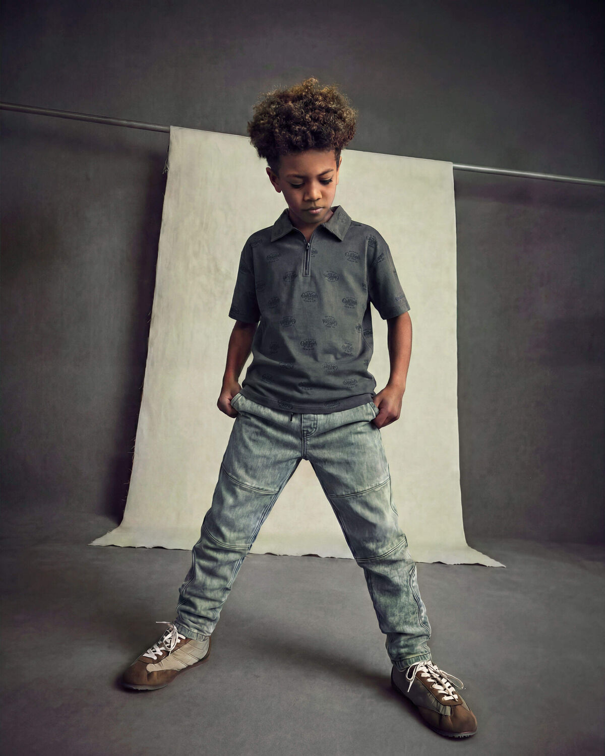Boys Logo Polo Shirt - Grey - Image 3