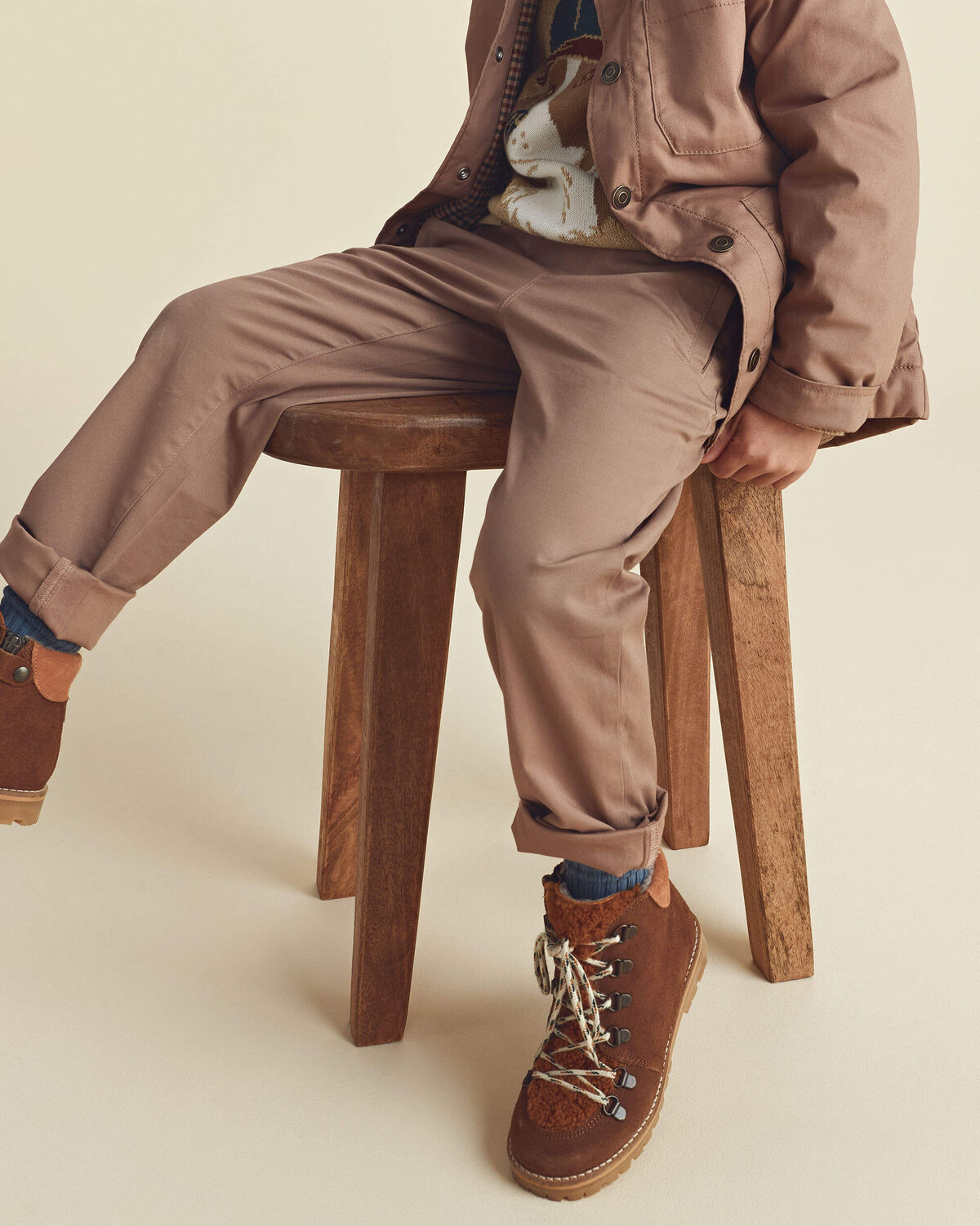 Boys Twill Pants - Brown - Image 4