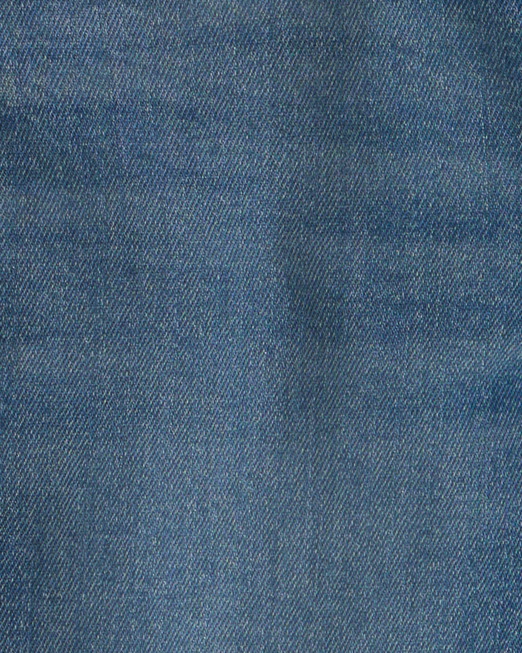 Girls Leopard Denim Flare Jeans - Dark Wash - Image 5