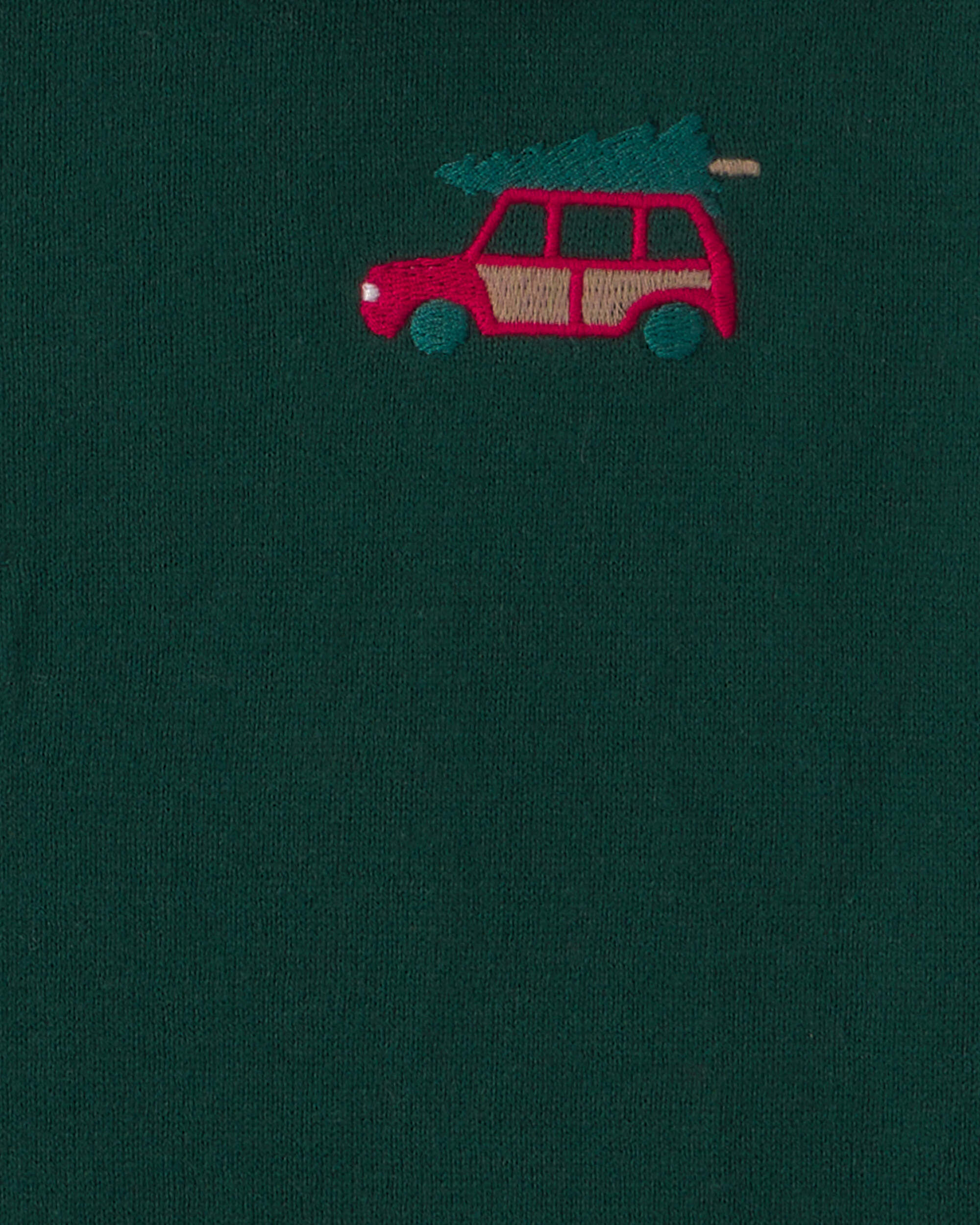 Boys Car Polo Sweater - Olive Green - Image 3