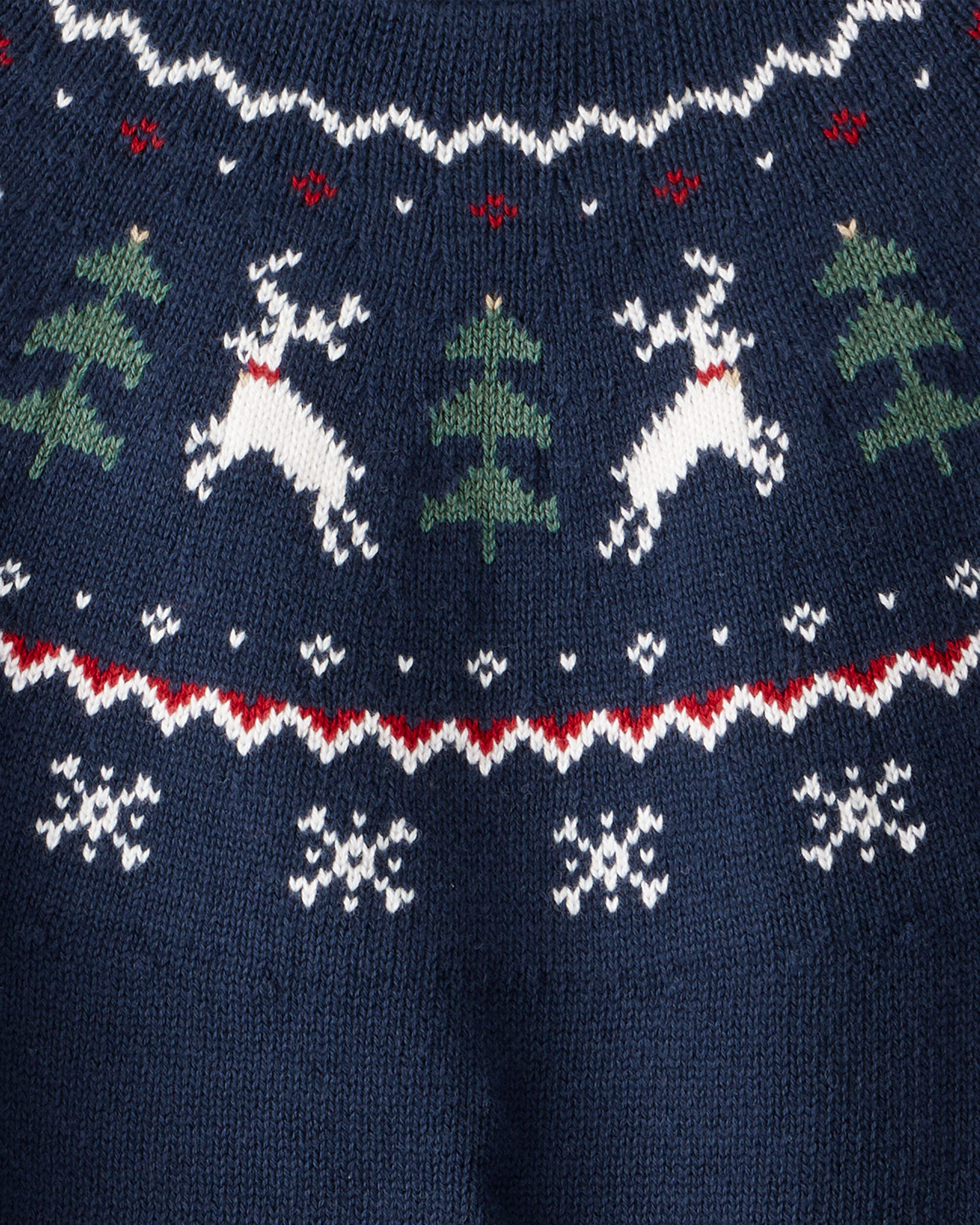 Kids Organic Cotton Fair Isle Sweater Knit Pullover - Image 6