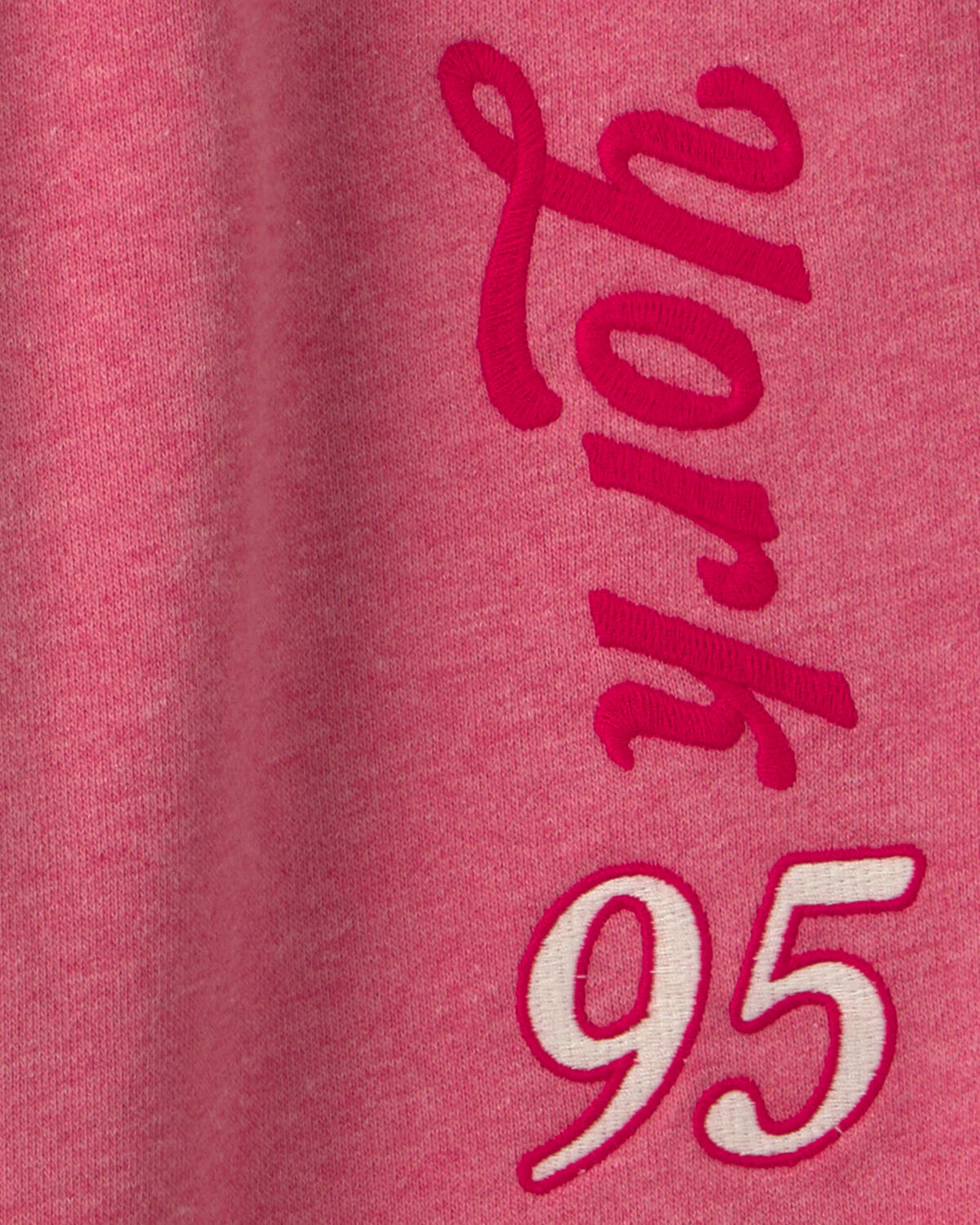Girls 'New York' French Terry Joggers - Pink/Red - Image 4