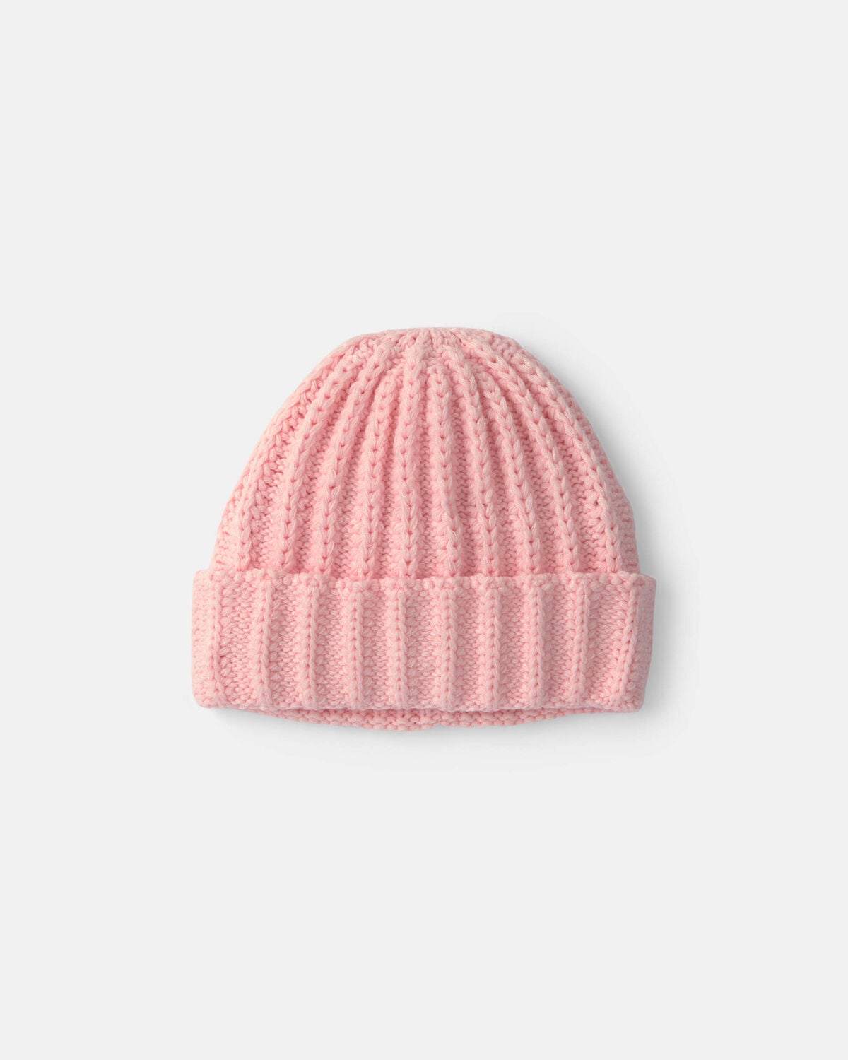 Girls Ribbed Beanie - Light Pink