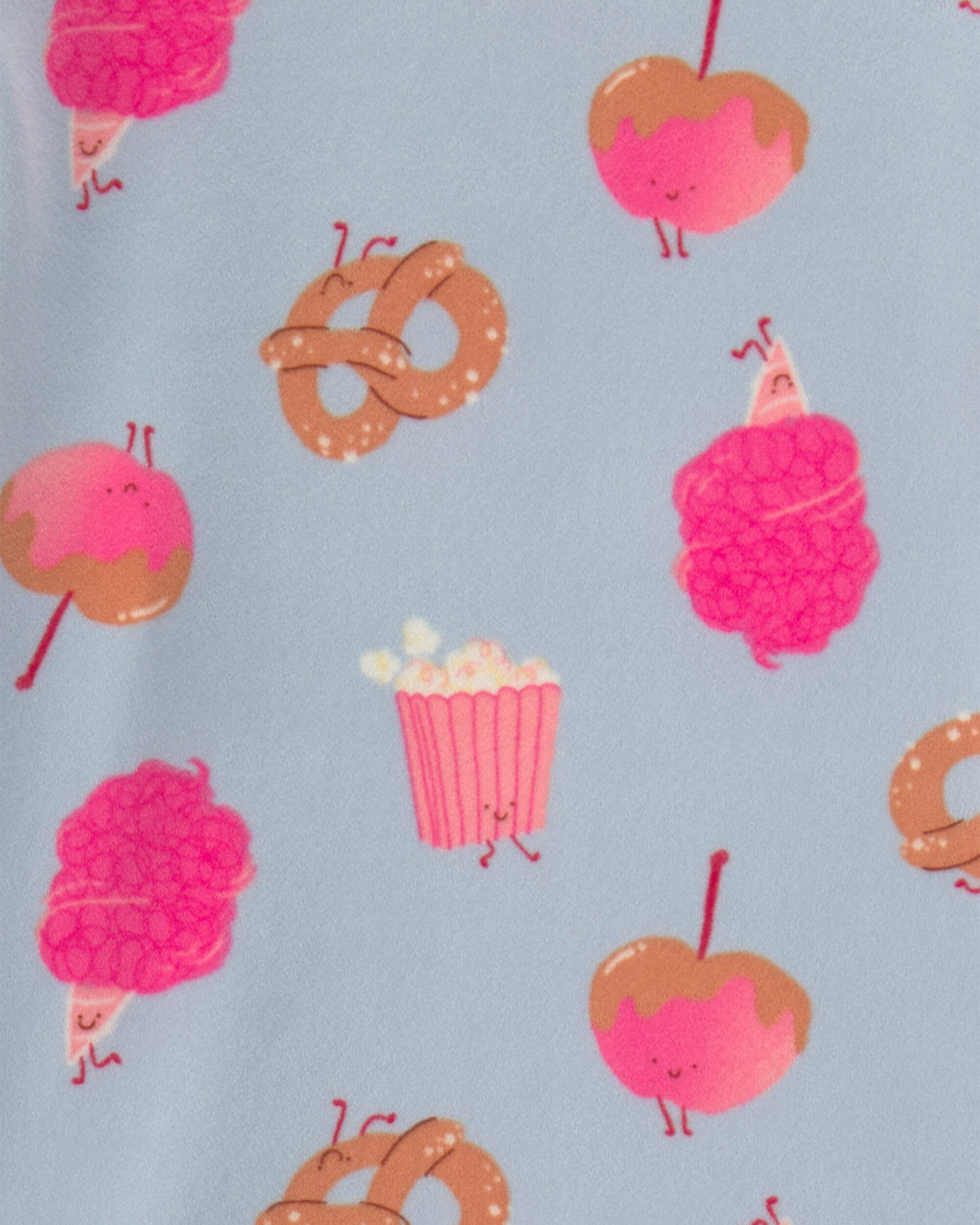 Girls 2-Piece Festival Treats DreamPlush Snug Fit Pajama Set - Blue - Image 3