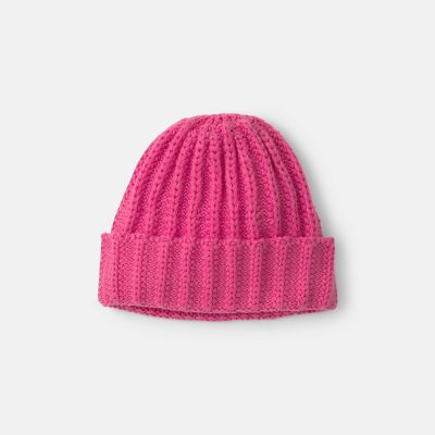 Girls Ribbed Beanie - Pink