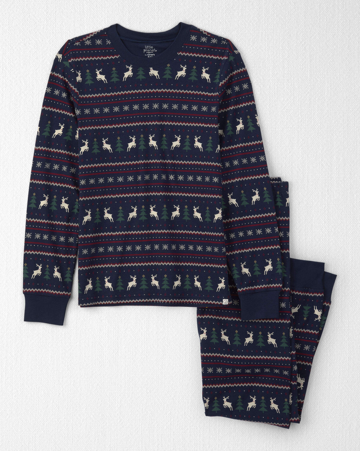 Adult 2-Piece Organic Cotton Fair Isle Pajamas