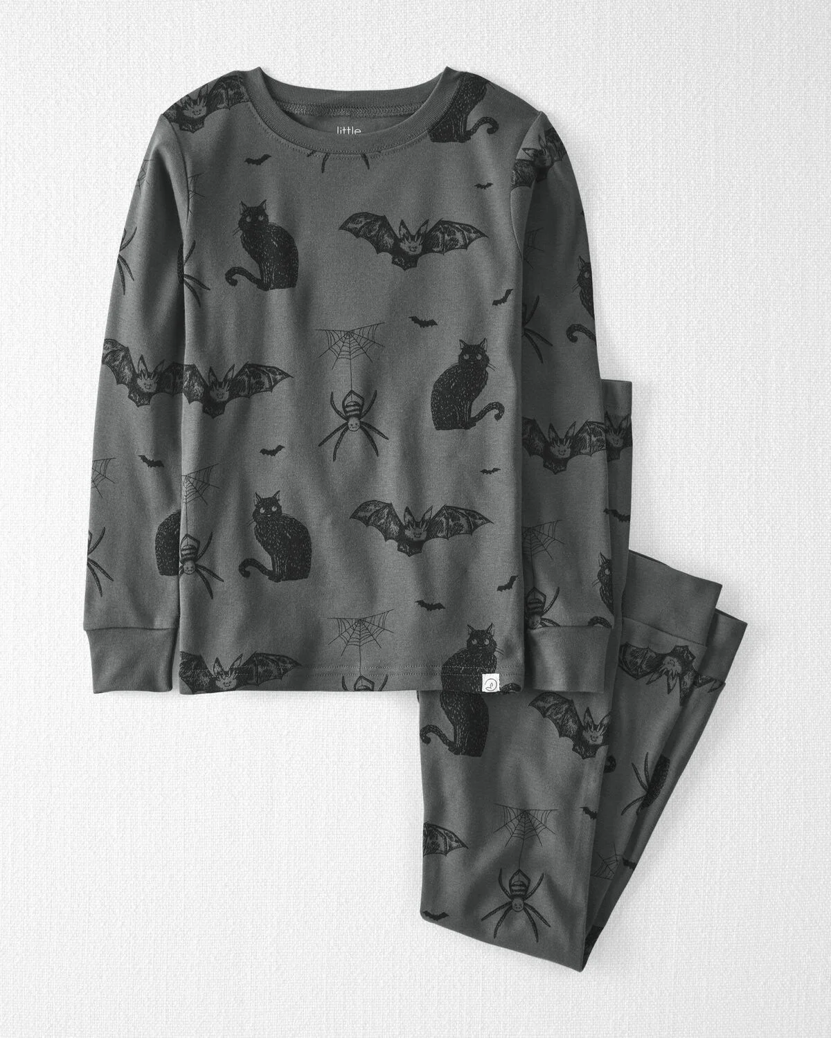 Kids 2-Piece Organic Cotton Pajamas in Spooky Creatures