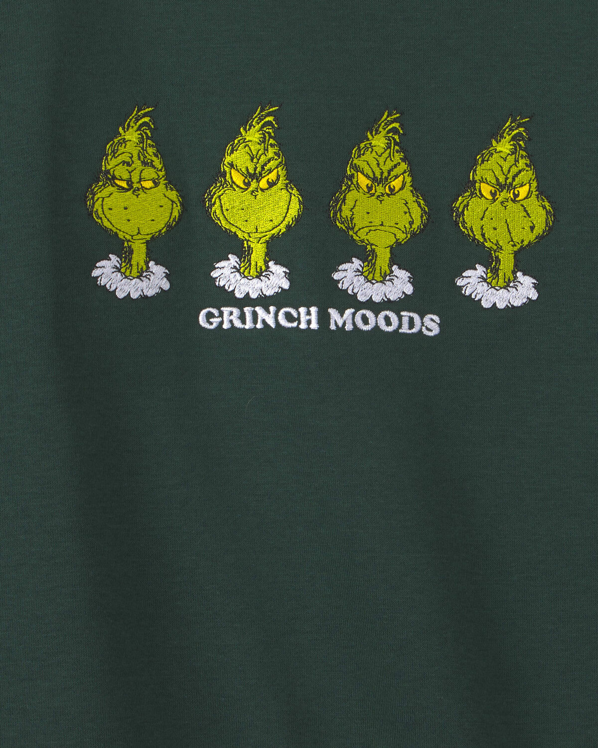 Boys Dr. Seuss™ The Grinch Embroidered Christmas Fleece Pullover Sweatshirt - Green - Image 2