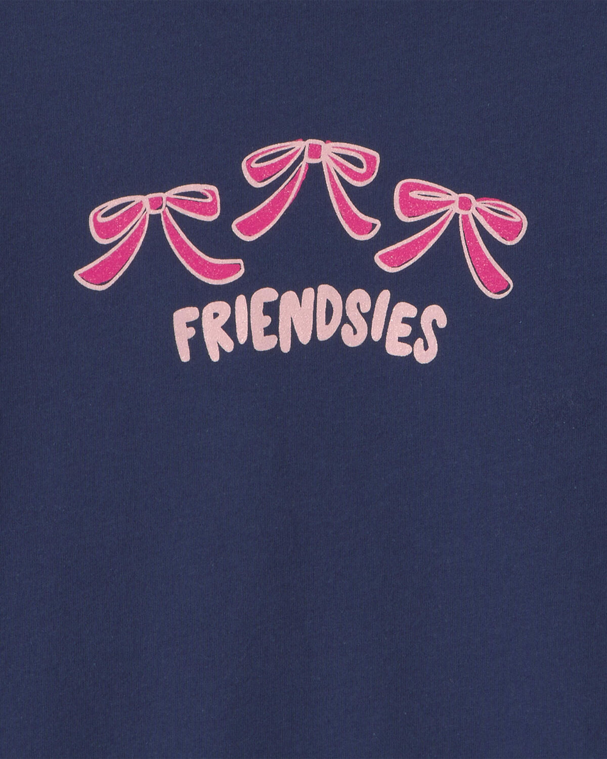 Girls 'Friendsies' Long-Sleeve Graphic Tee - Navy Blue - Image 2