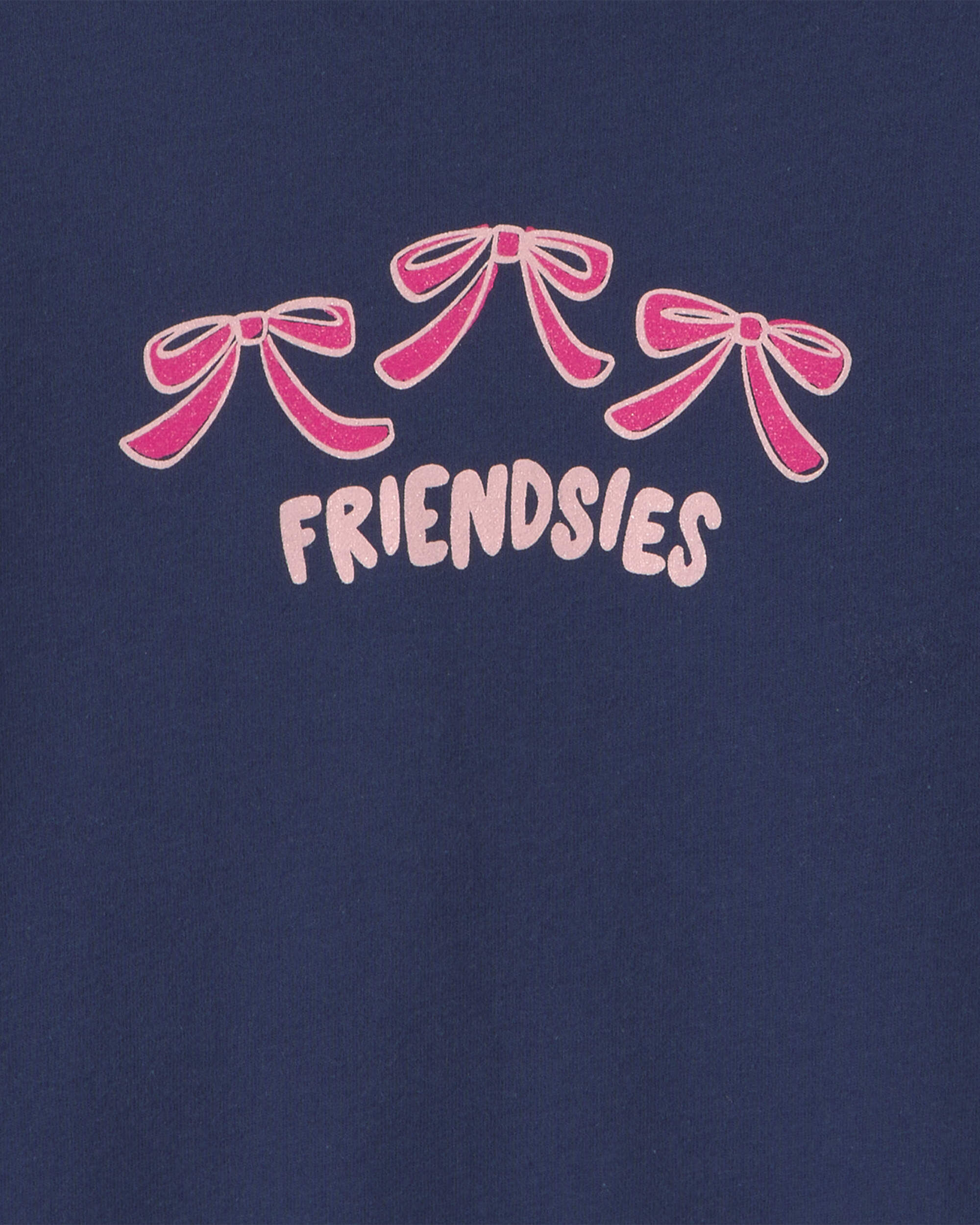 Girls 'Friendsies' Long-Sleeve Graphic Tee - Navy Blue - Image 3