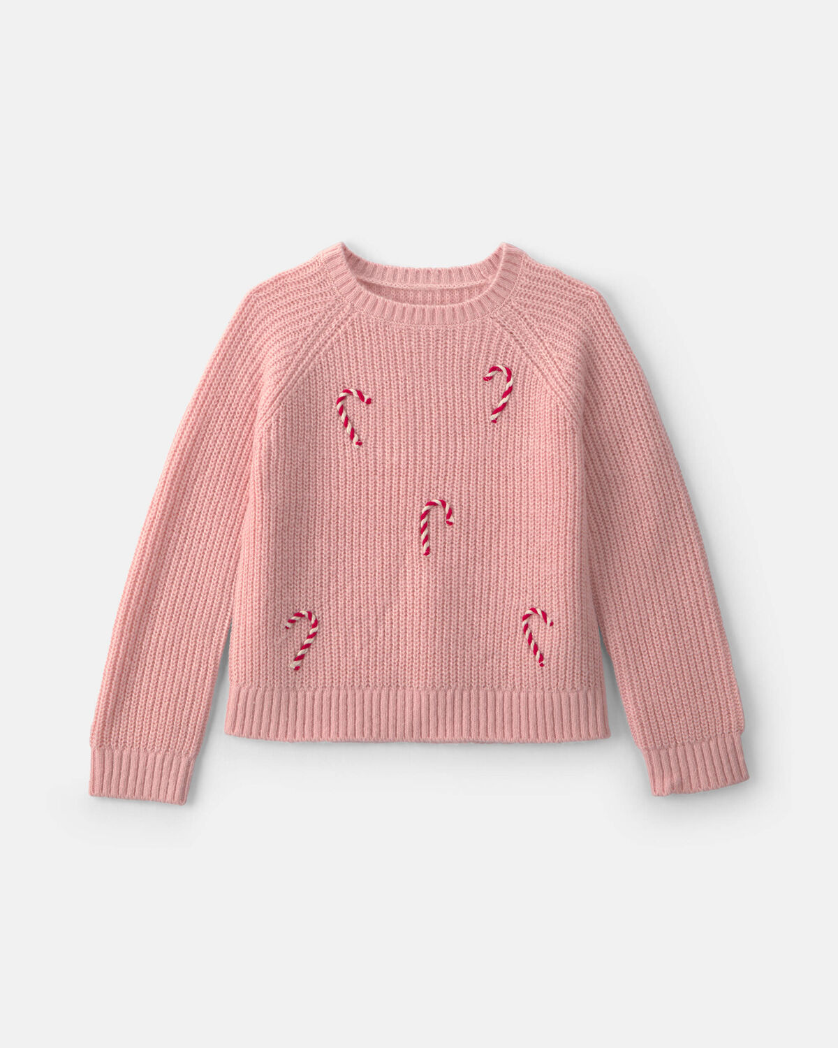 Girls Candy Cane Sweater - Pink