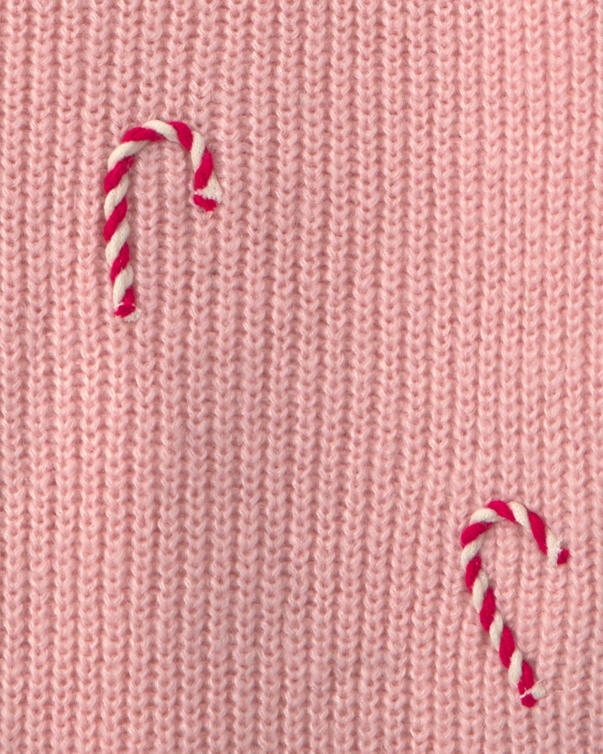 Girls Candy Cane Sweater - Pink - Image 4