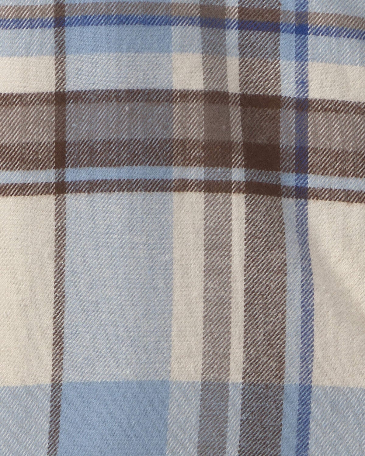 Boys Plaid Baggy Flannel Button-Down Shirt - Grey/Blue/Brown - Image 2