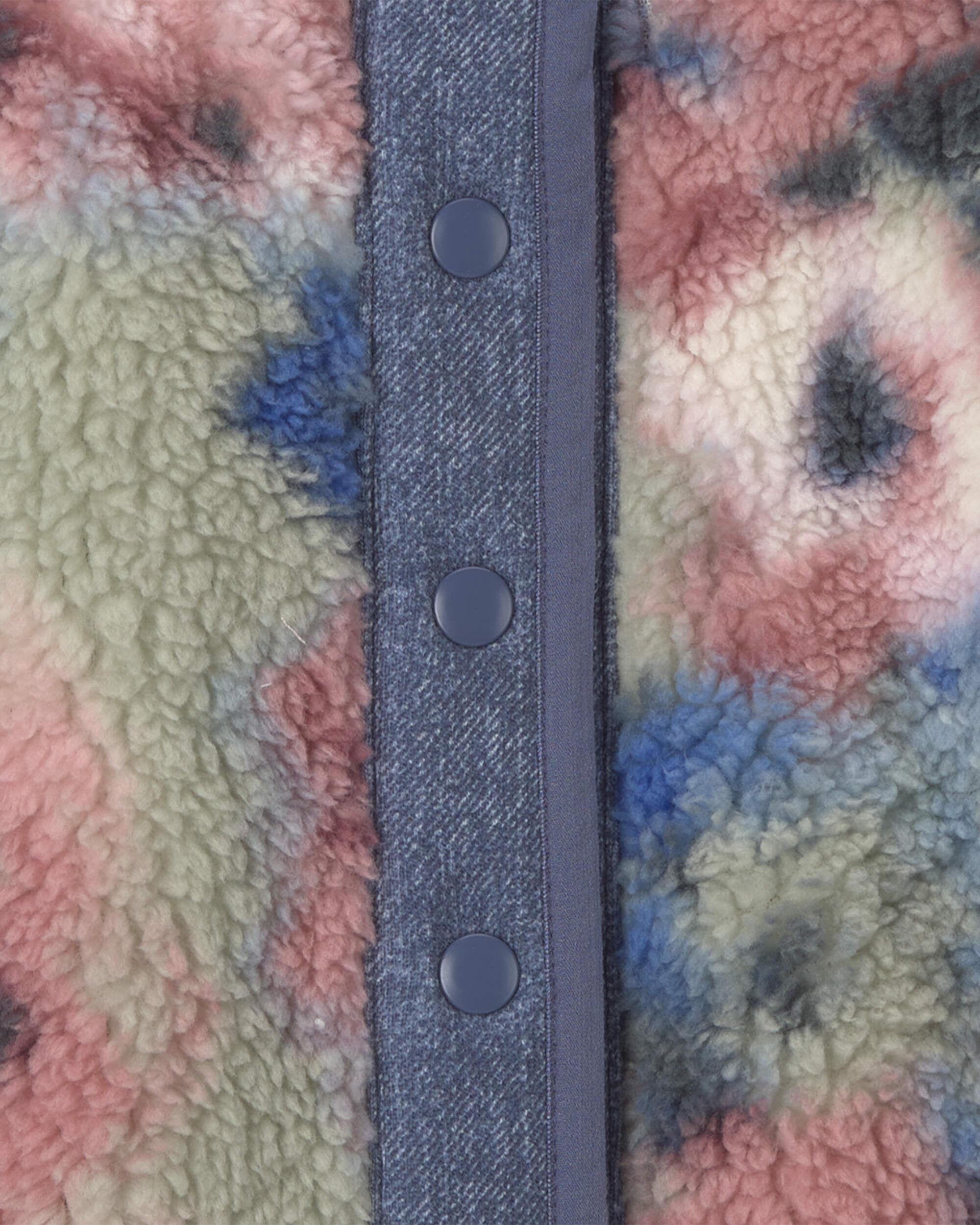 Girls Floral Teddy Fleece Jacket - Blue - Image 3