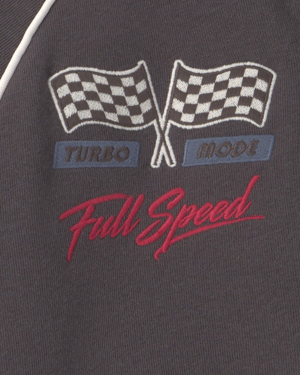 Boys Race Car Fleece Zip-Up Racing Jacket - Black - Image 3