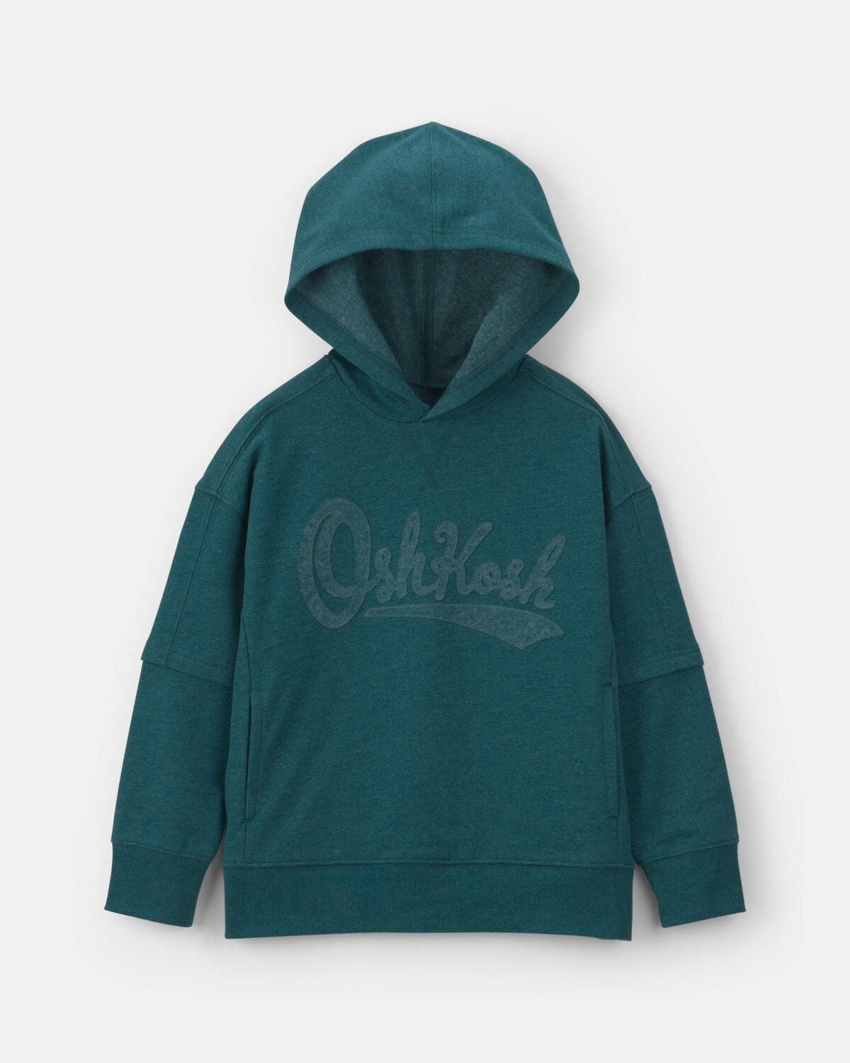 Boys Logo Fleece Baggy Hoodie - Green