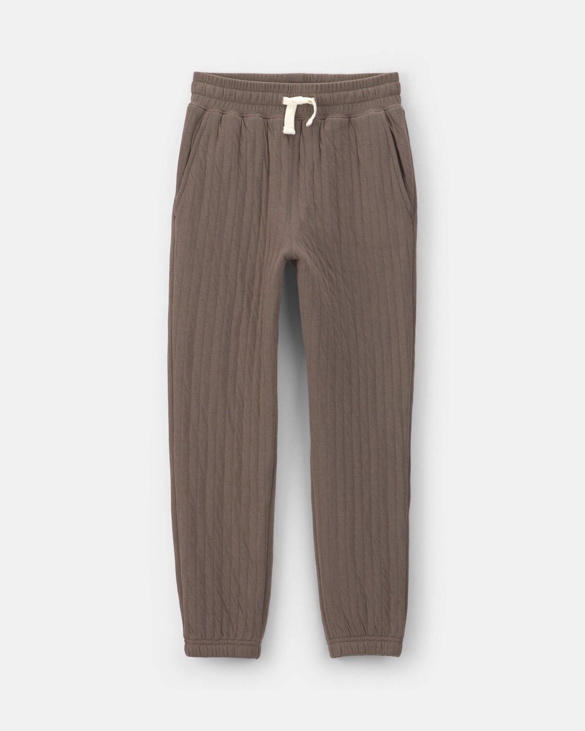Boys Quilted Joggers - Brown