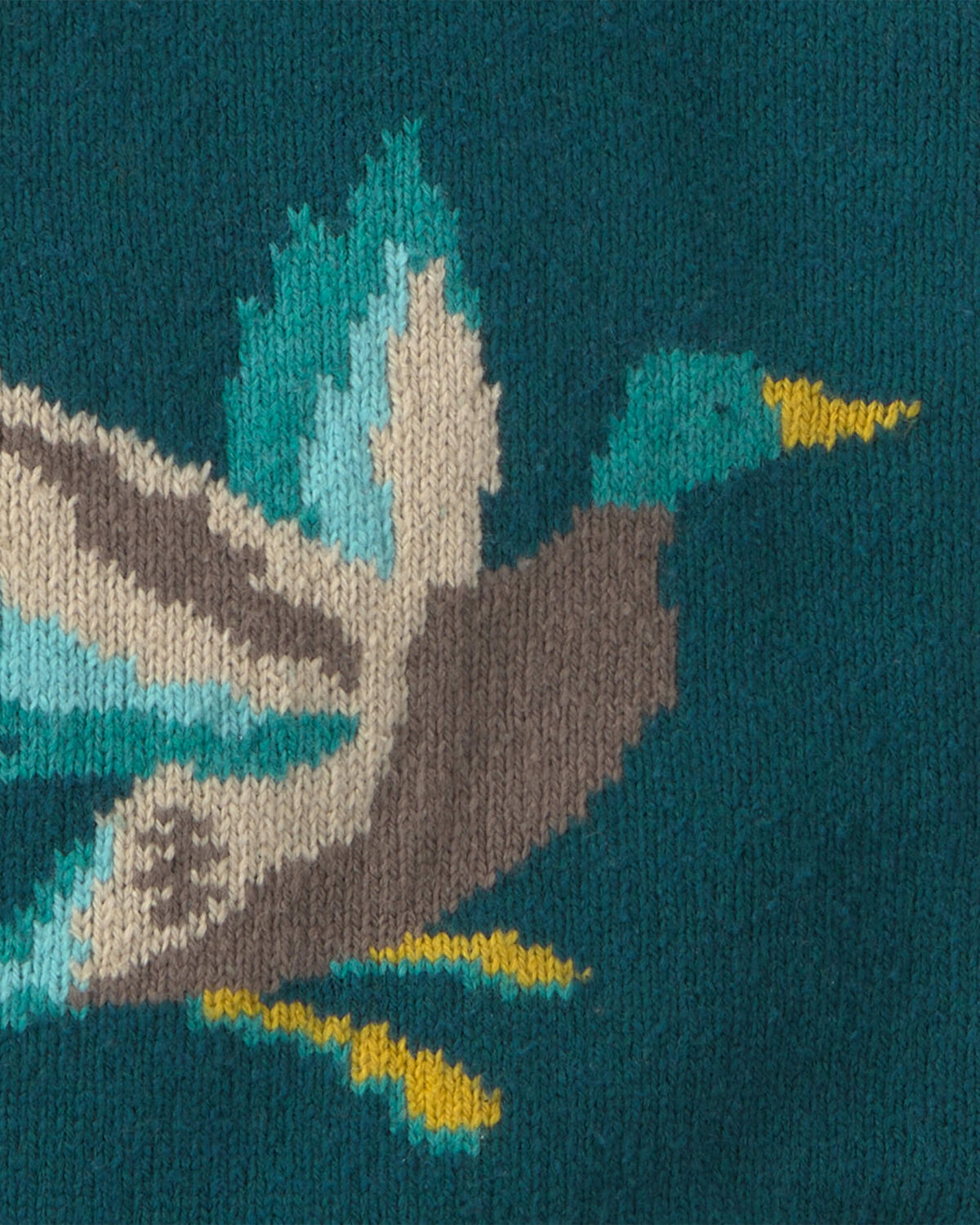 Boys Duck Fair Isle Baggy Cardigan Sweater - Green - Image 2