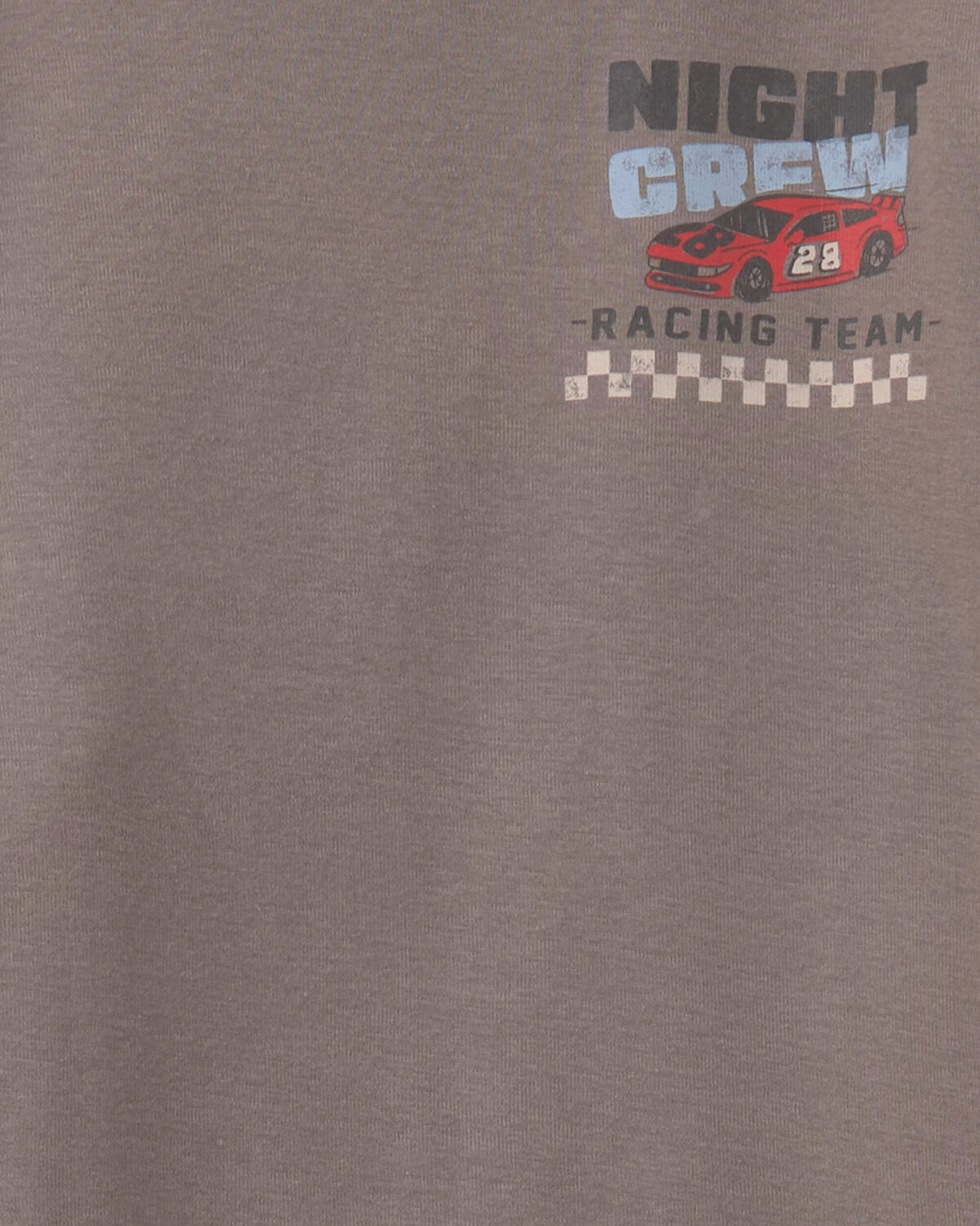 Boys Race Car 100% Cotton 4-Piece Pajama Set - Grey/Khaki - Image 2