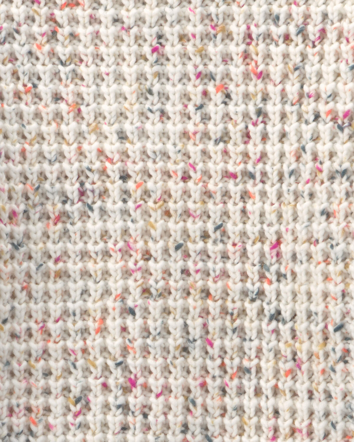 Girls Waffle Knit Sweater - Cream - Image 2