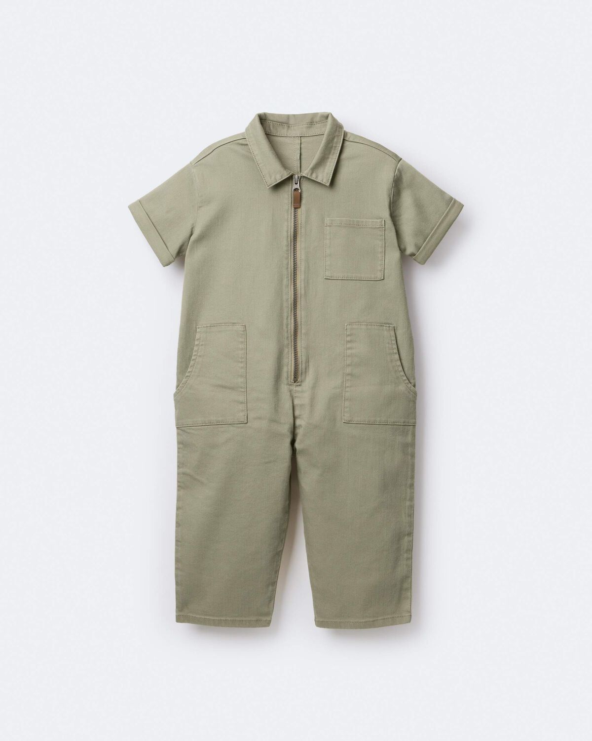 Toddler Day Out™ Cropped Jumpsuit - Olive - Image 6