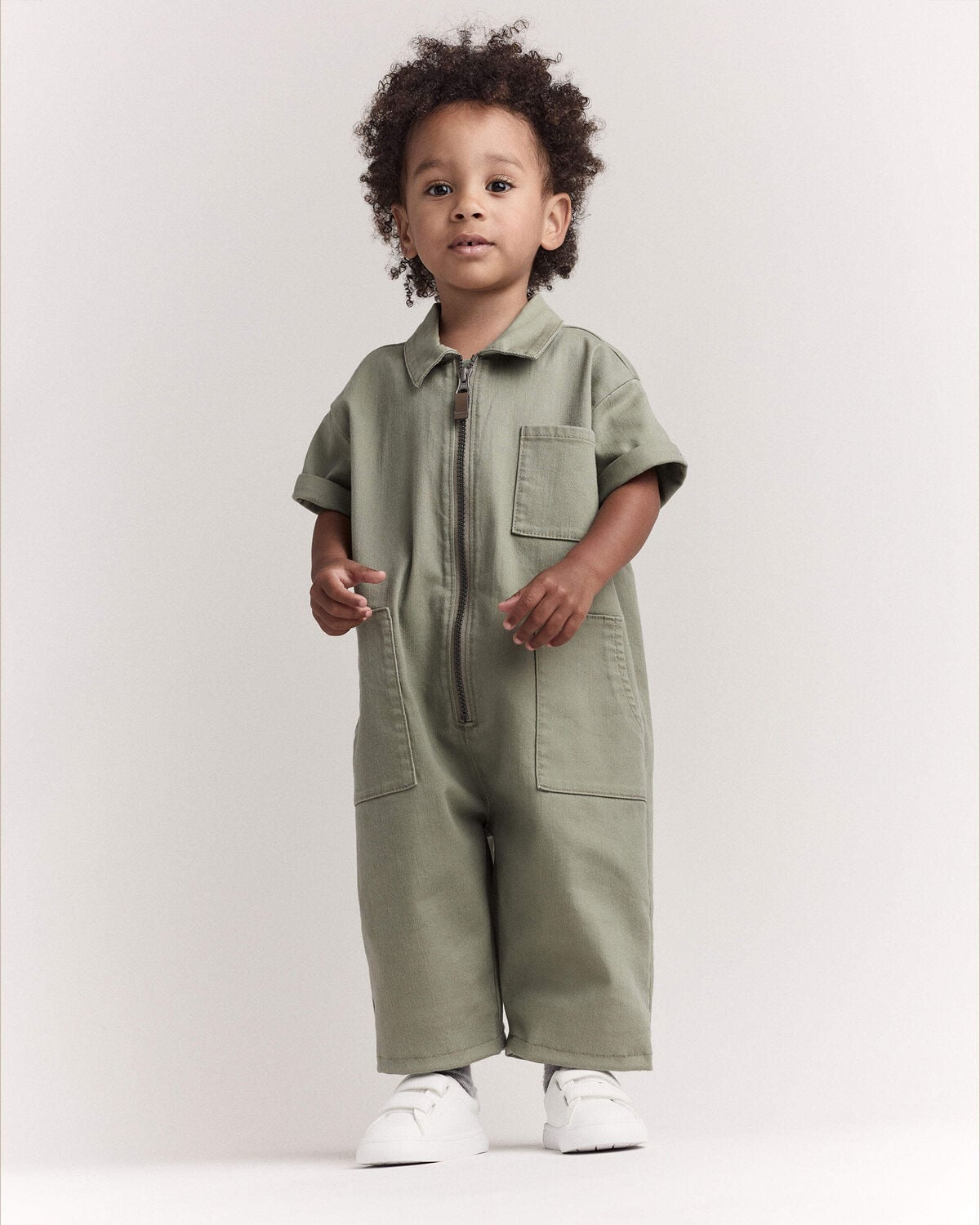 Toddler Day Out™ Cropped Jumpsuit - Olive