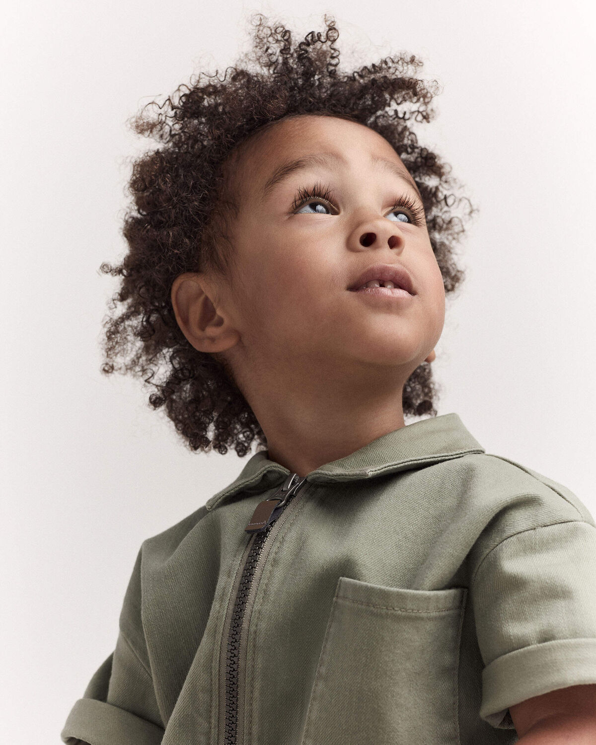 Toddler Day Out™ Cropped Jumpsuit - Olive - Image 3