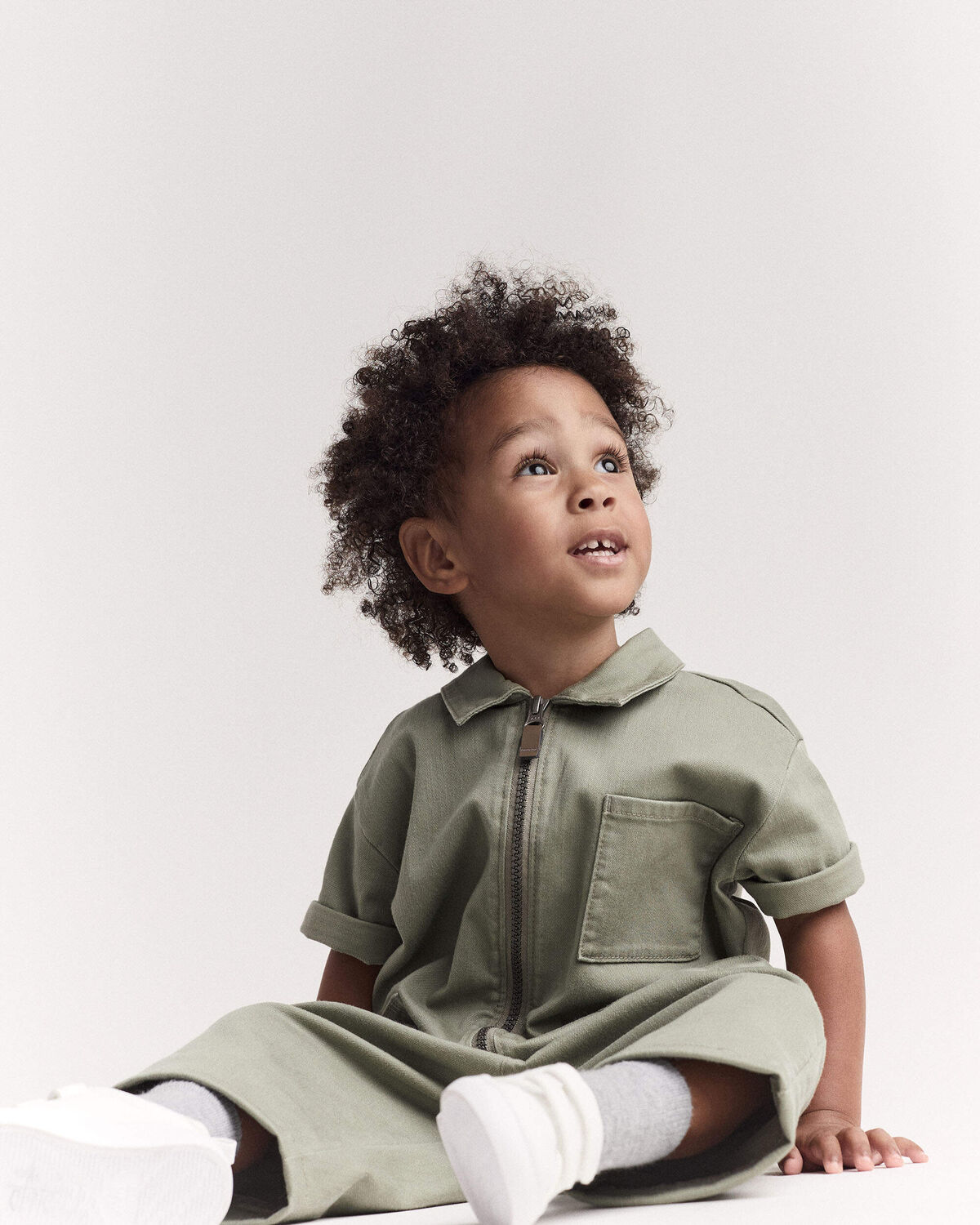 Toddler Day Out™ Cropped Jumpsuit - Olive - Image 5