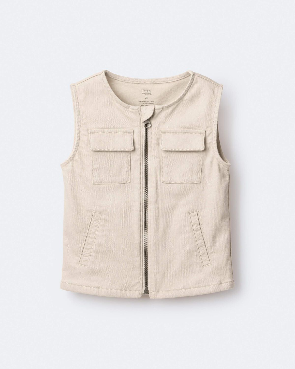 Toddler Zip-Up Vest - Khaki - Image 2