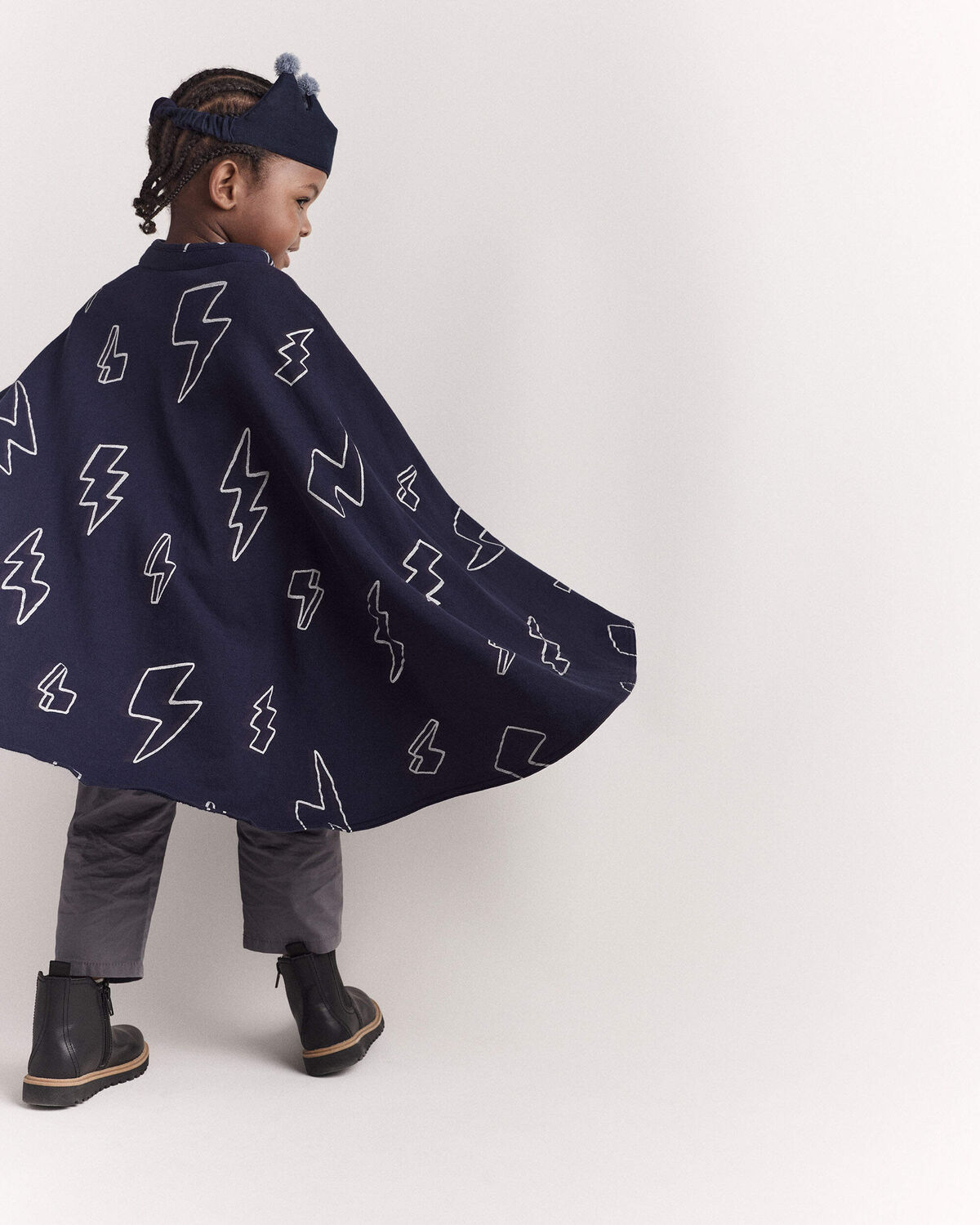 Toddler Lightning Bolt Dress Up Cape - Navy - Image 4