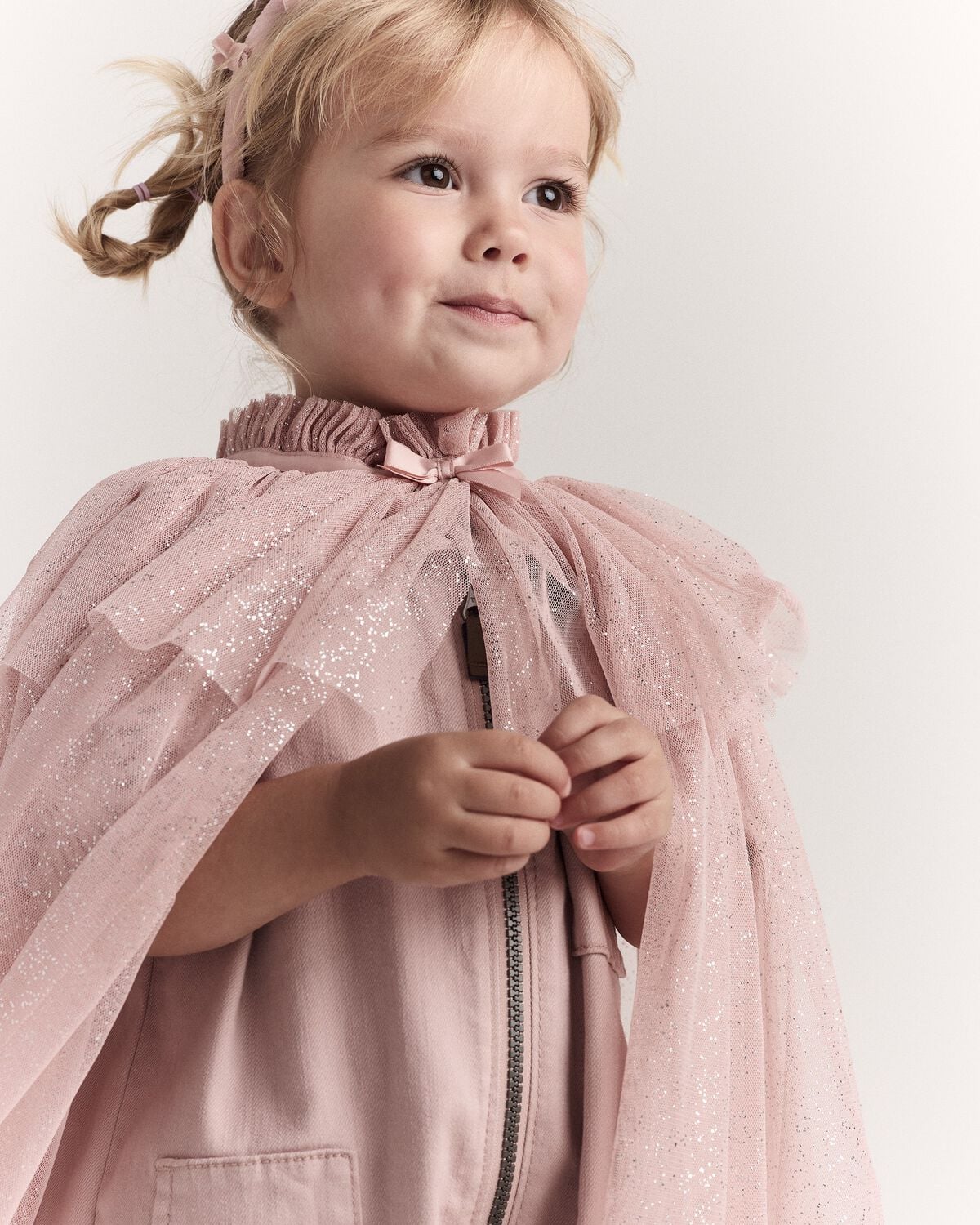 Toddler Girl Confetti Dress Up Cape - Light Pink - Image 6