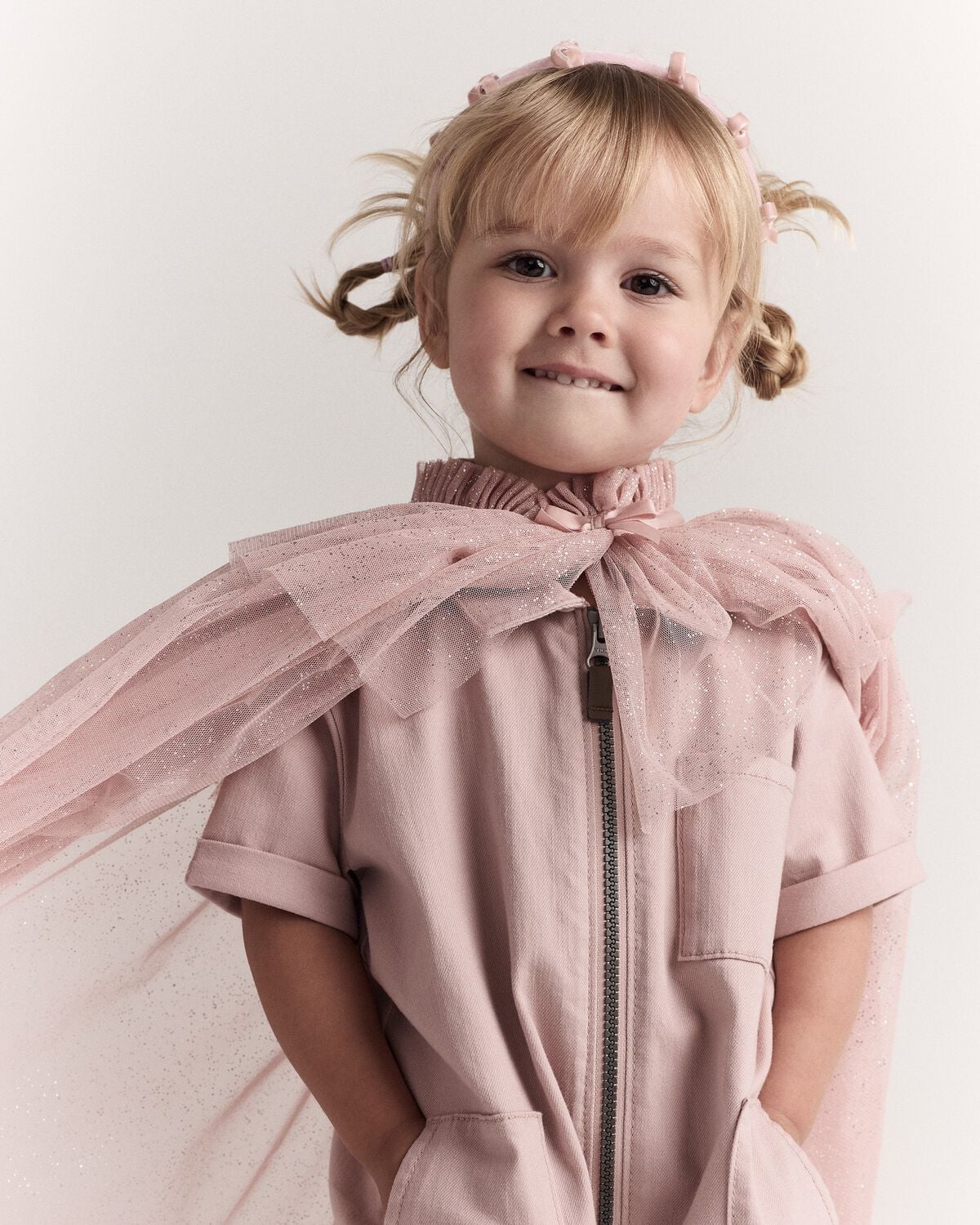 Toddler Girl Confetti Dress Up Cape - Light Pink - Image 4