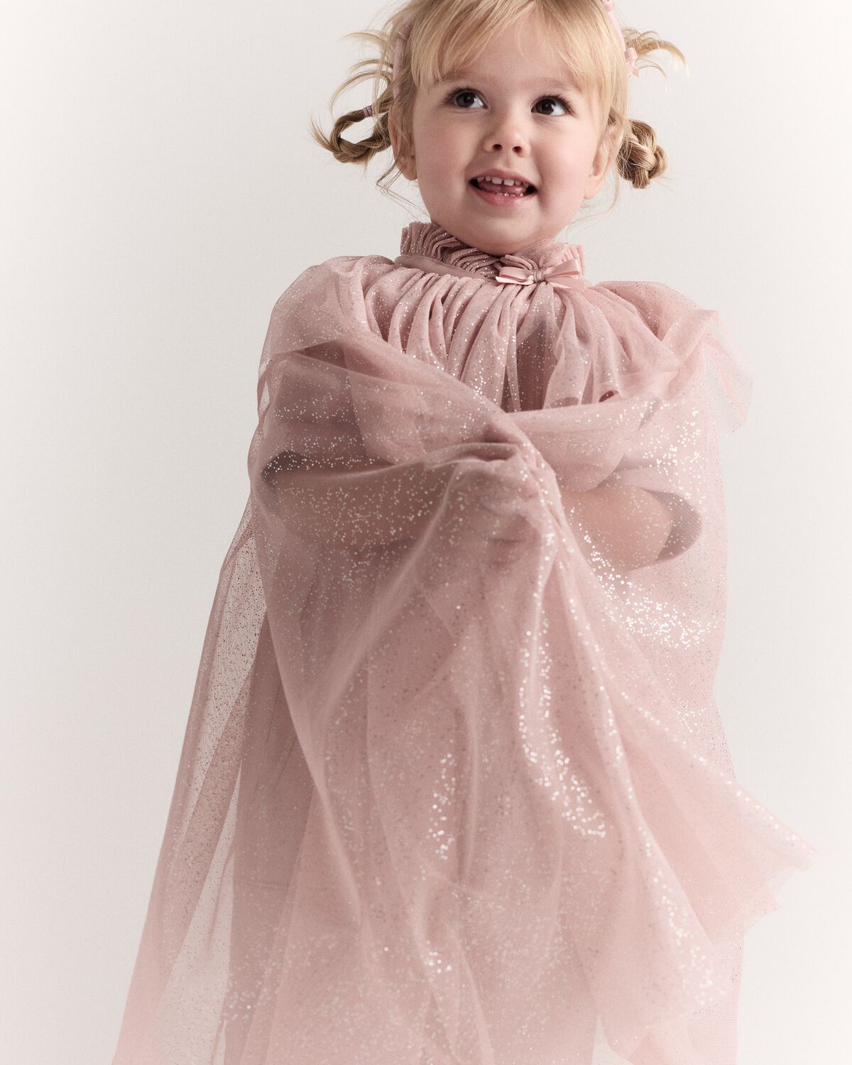 Toddler Girl Confetti Dress Up Cape - Light Pink - Image 5