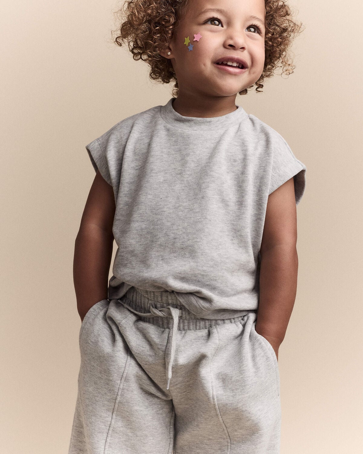 Toddler Girl Linda Wide Leg Pant - Heather Grey - Image 4