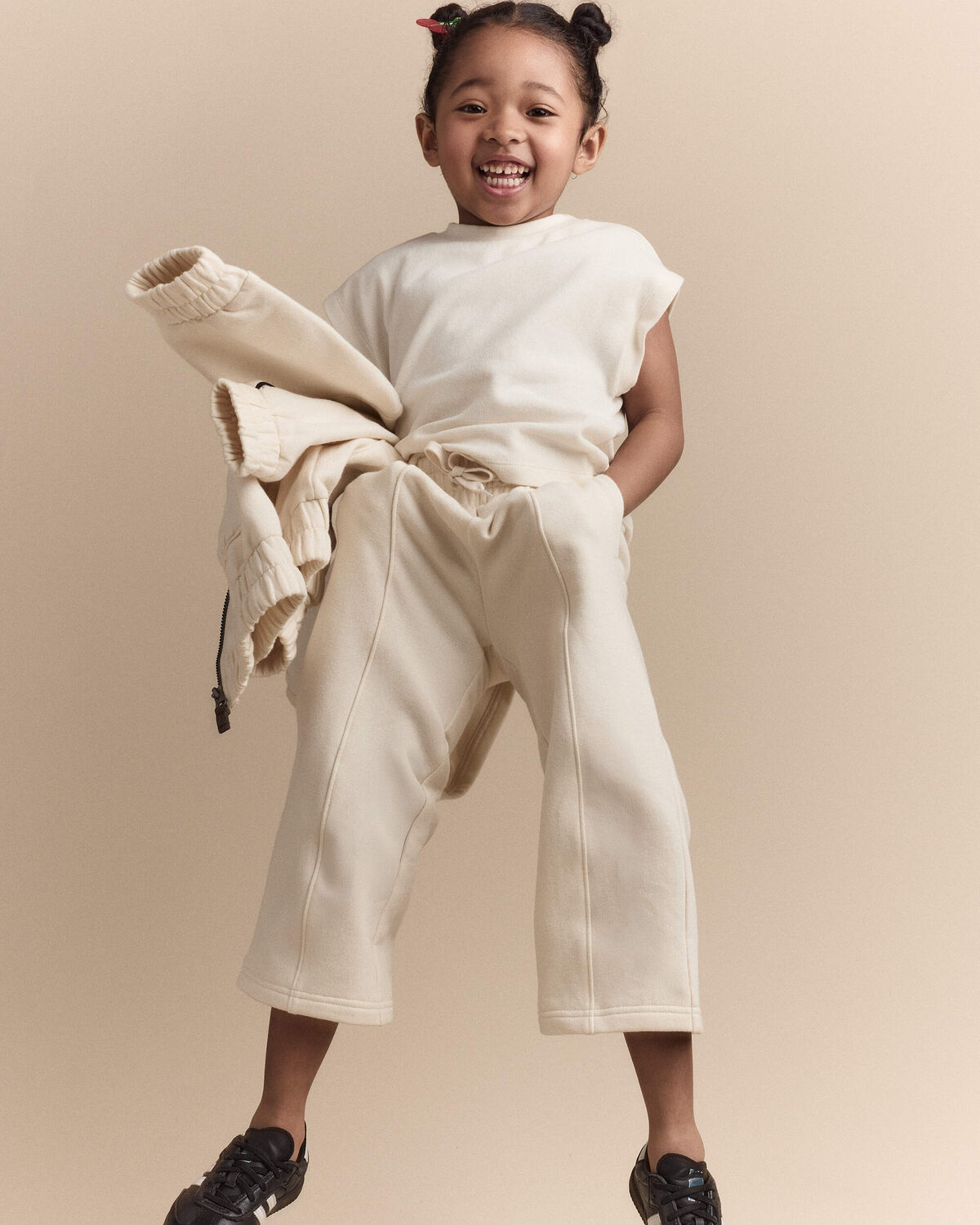 Toddler Girl Linda Wide Leg Pant - Cream - Image 3