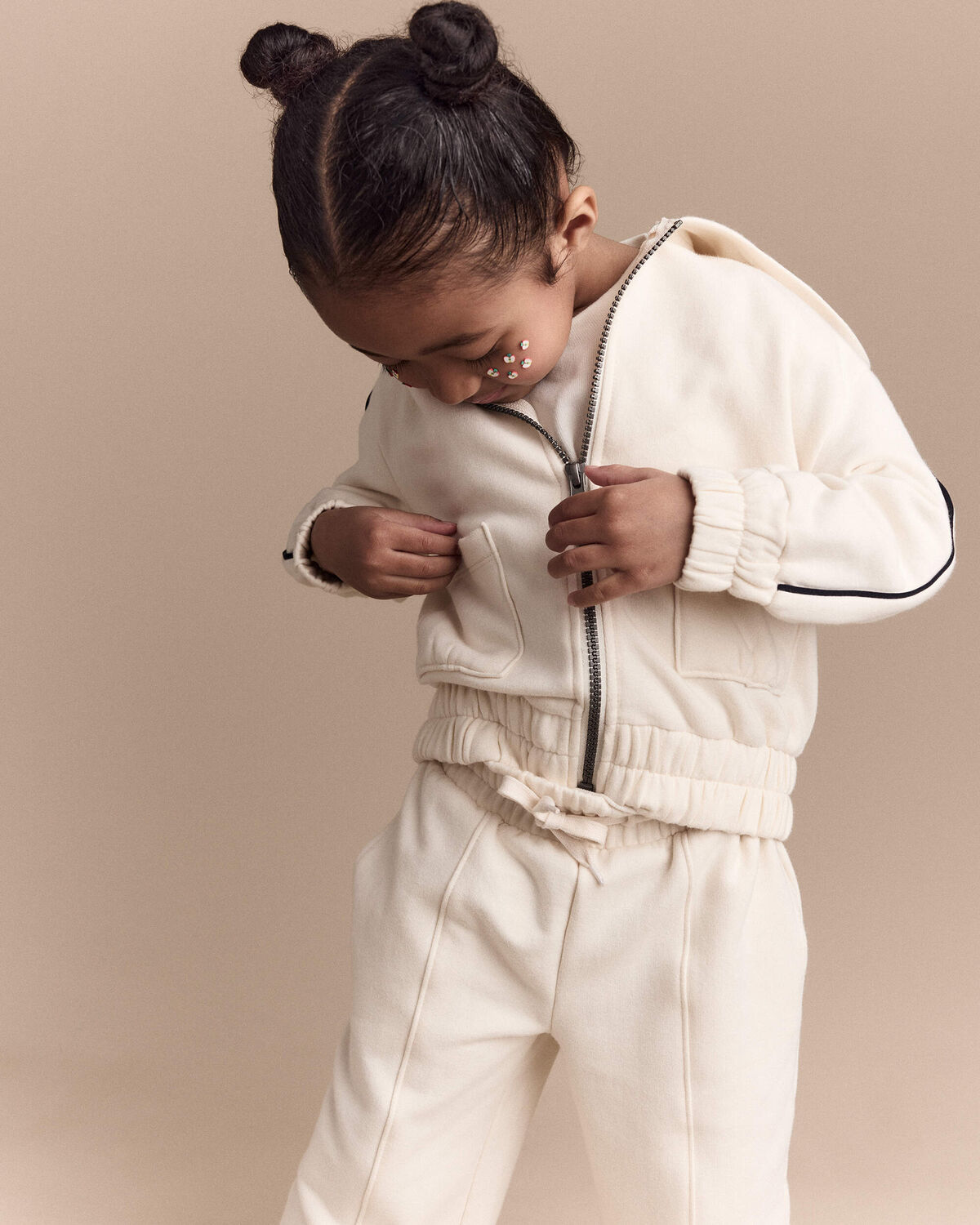 Toddler Girl Linda Wide Leg Pant - Cream - Image 6