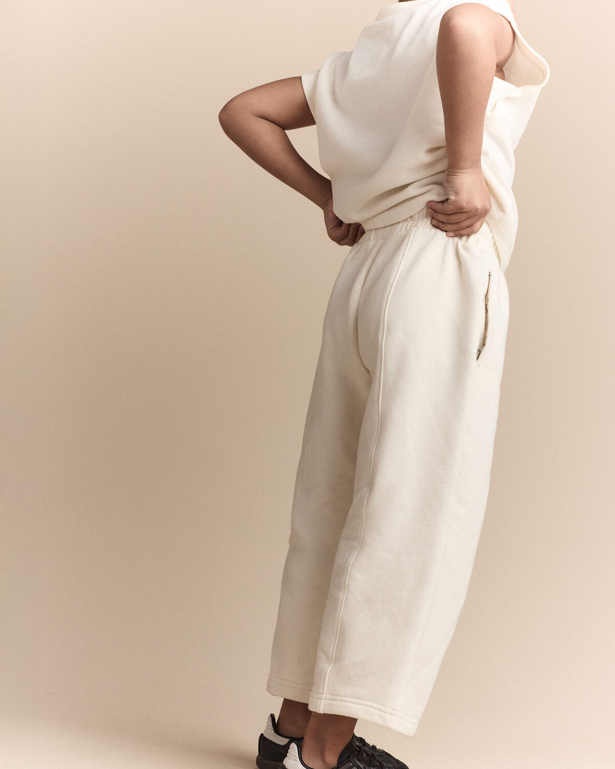 Toddler Girl Linda Wide Leg Pant - Cream - Image 4