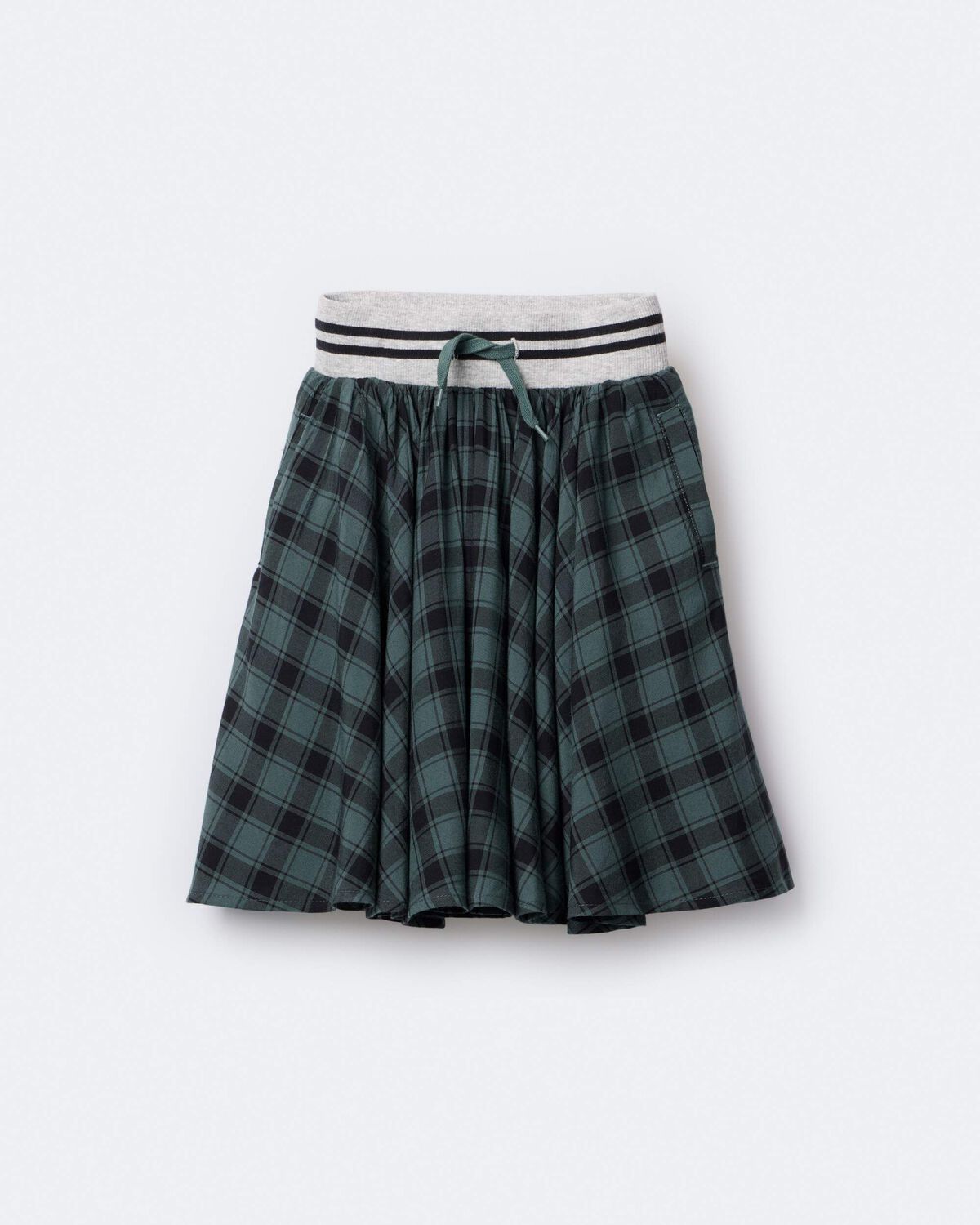 Toddler Girl Avenue Twirl™ Midi Skirt in Plaid - Green/Black - Image 2