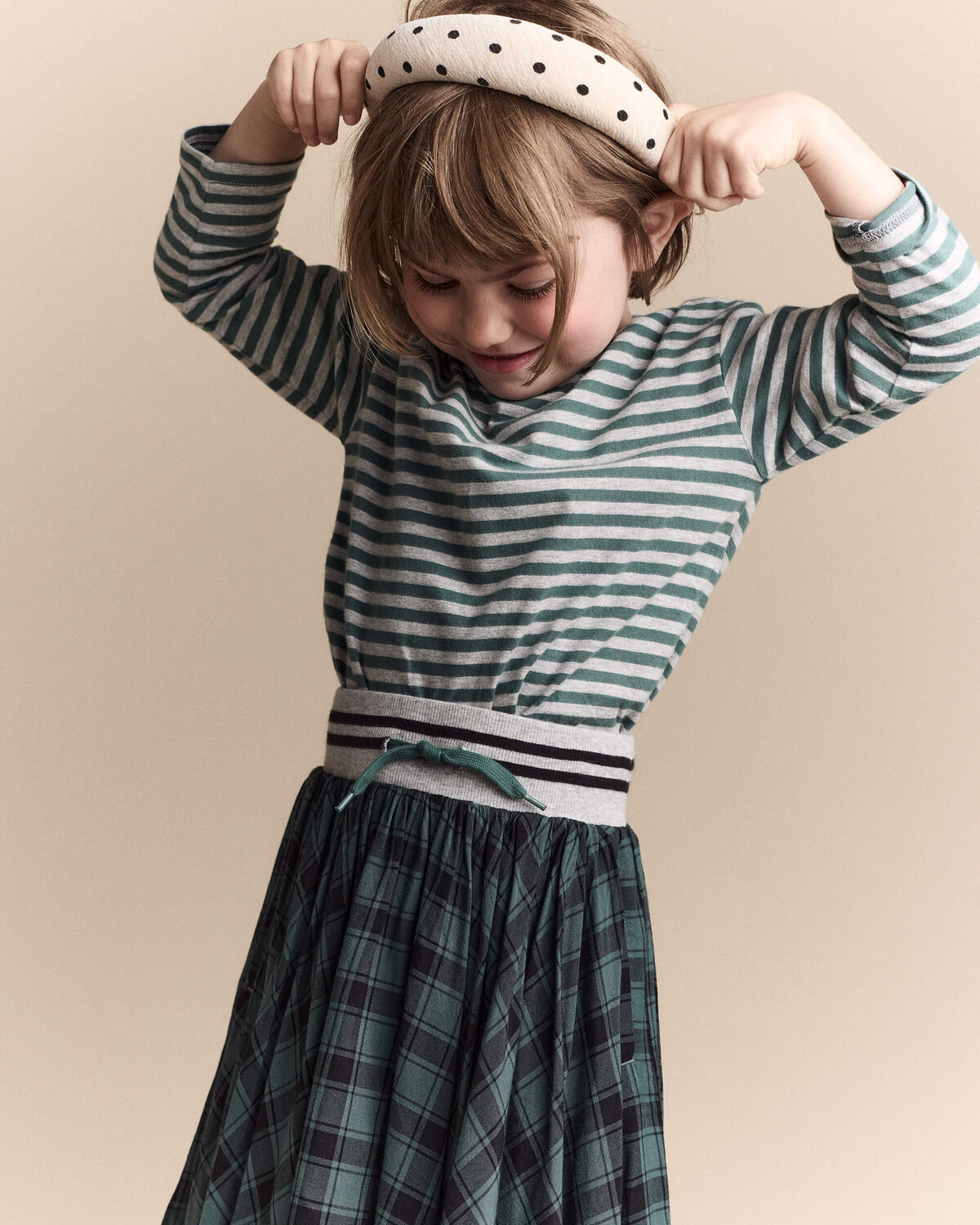 Toddler Girl Avenue Twirl™ Midi Skirt in Plaid - Green/Black - Image 6