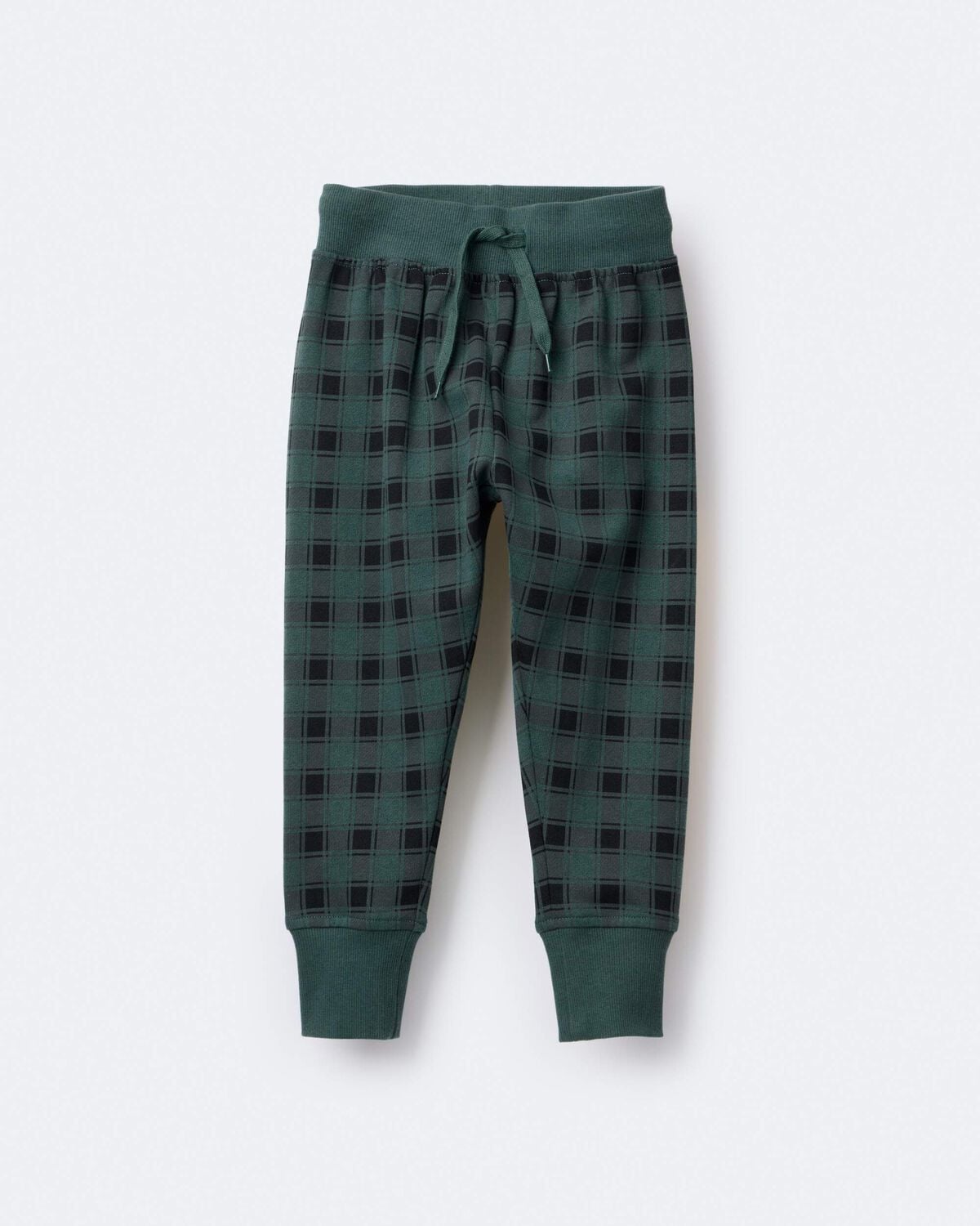 Toddler No-Seam Jogger Pant in Plaid - Green/Black - Image 2