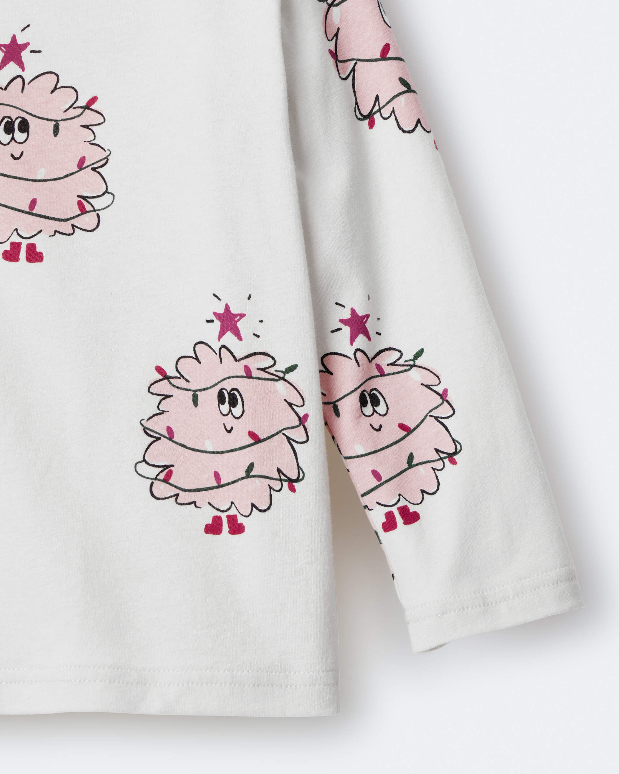 Toddler Girl Long-Sleeve Relaxed Graphic Tee in Popcorn Print - Light Pink - Image 4