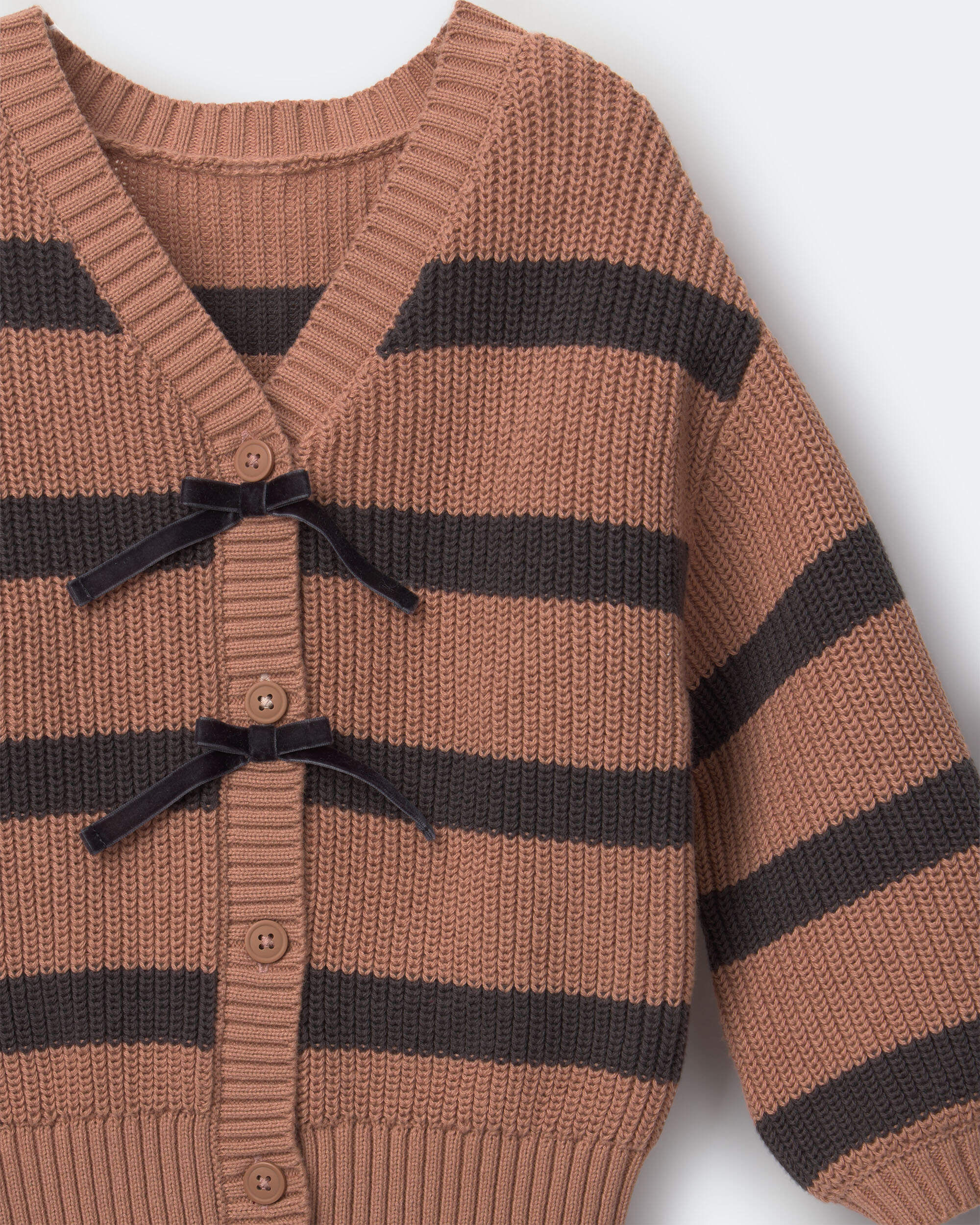 Toddler Girl Button-Down Cardigan in Stripes - Royal Blue/Cream - Image 5
